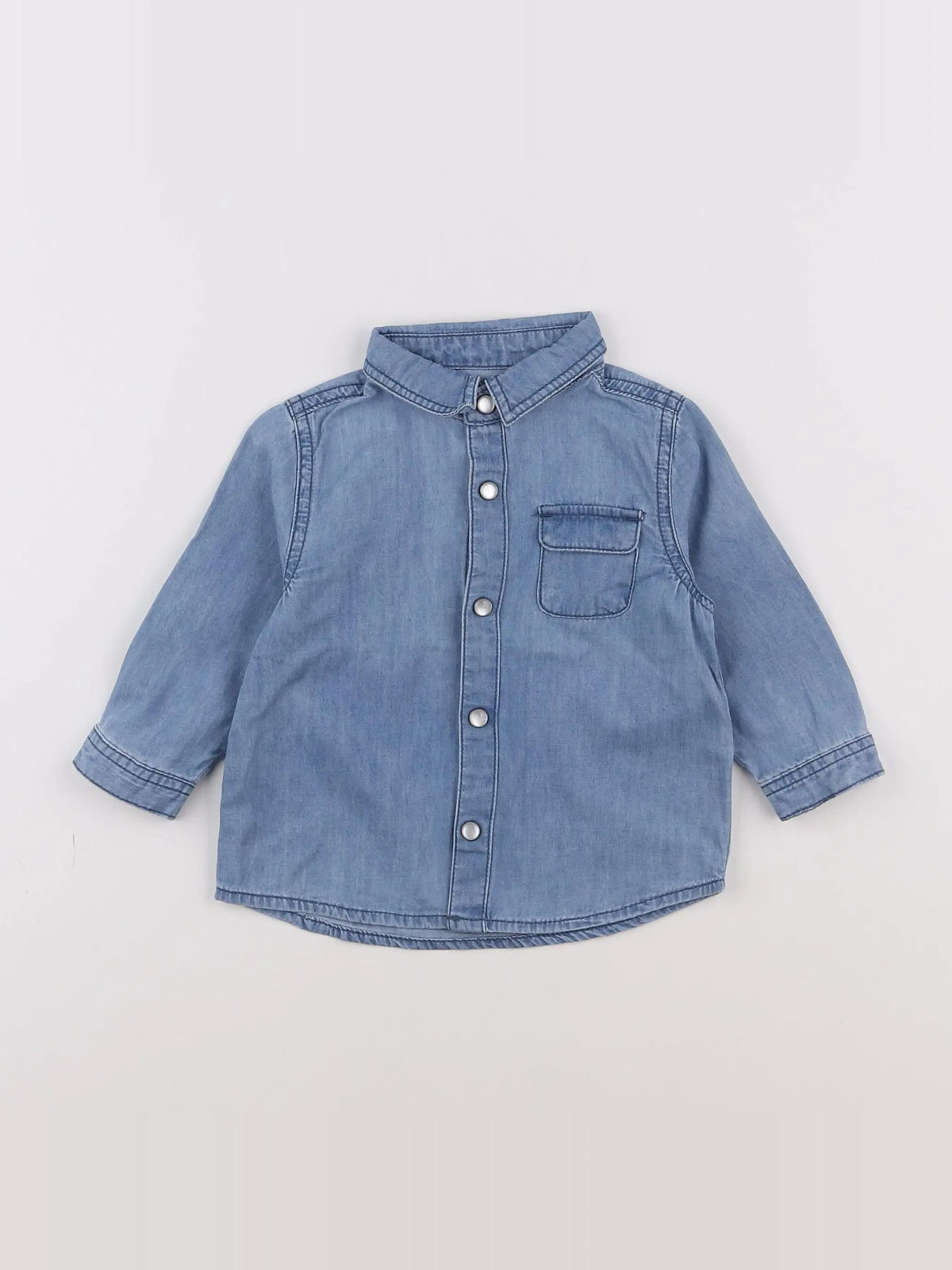 Vertbaudet - chemise bleu - 9 mois