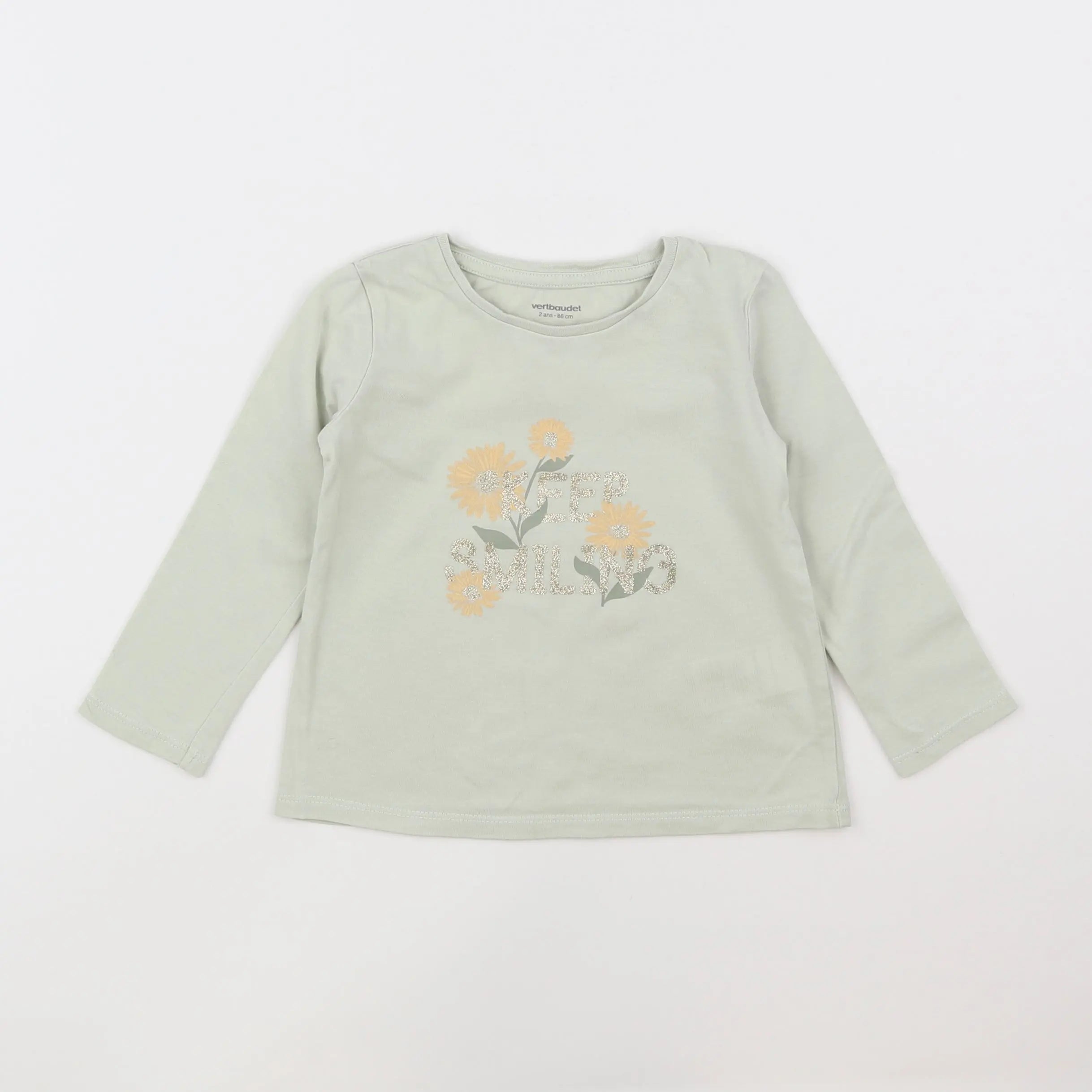 Vertbaudet - tee-shirt vert - 2 ans