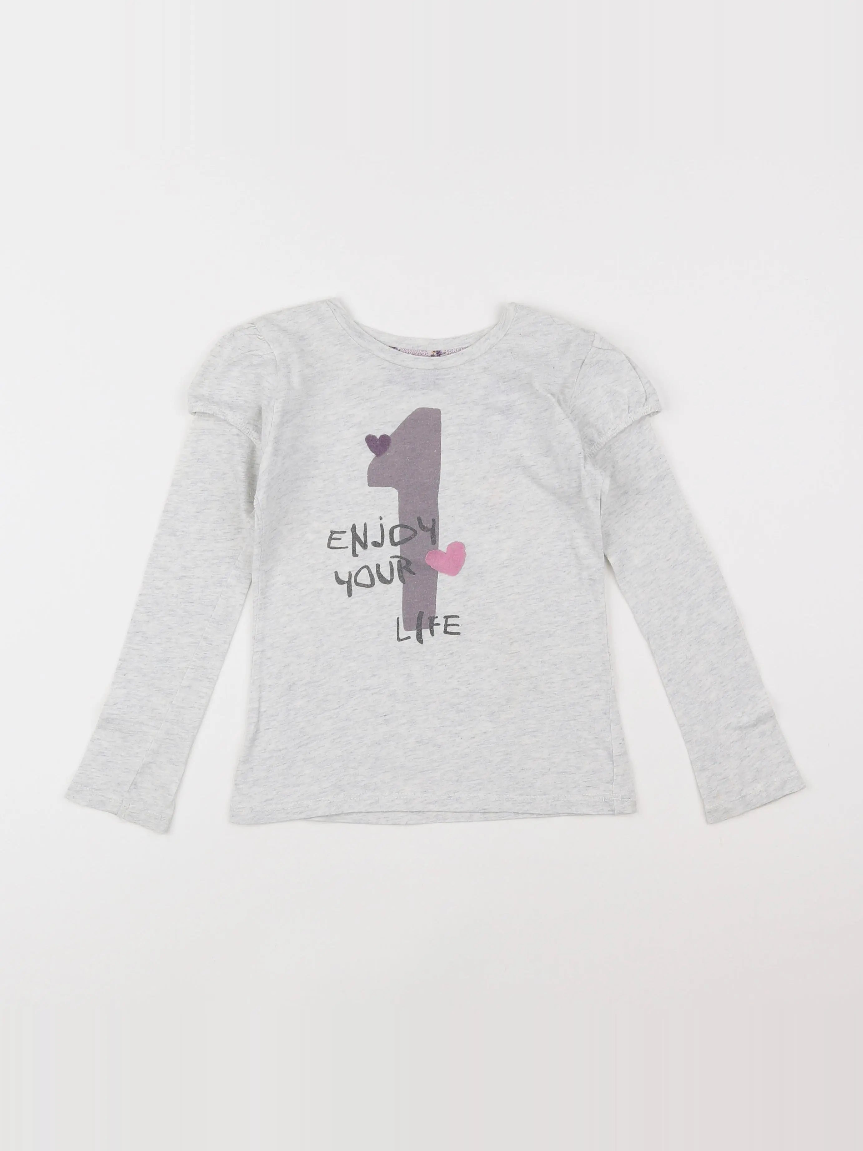 IKKS - tee-shirt gris, rose - 5 ans