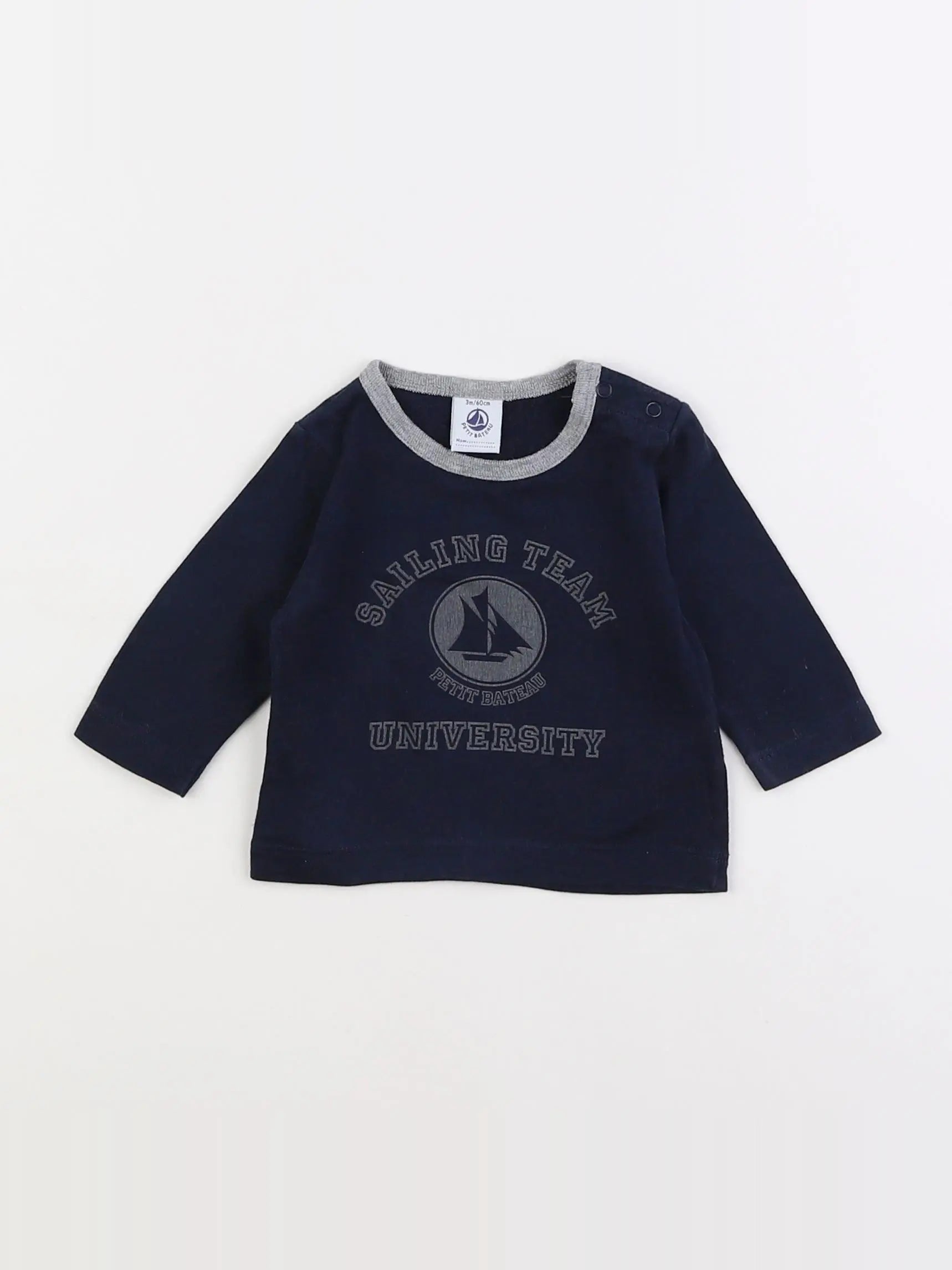 Petit Bateau - tee-shirt bleu - 3 mois