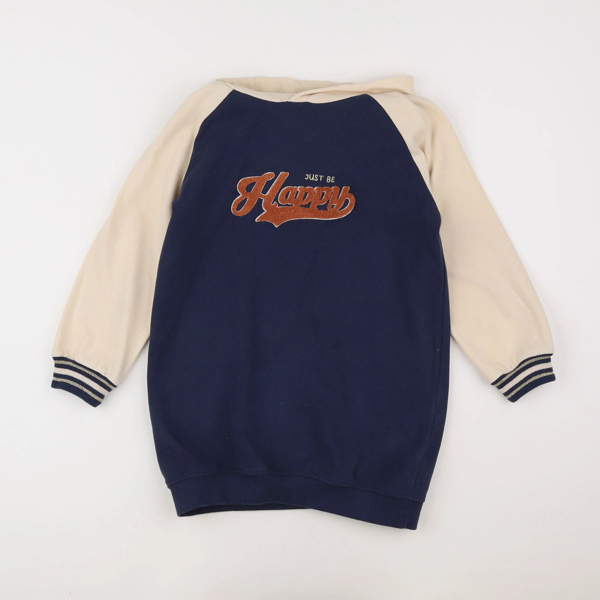 Vertbaudet - robe bleu, beige - 8 ans