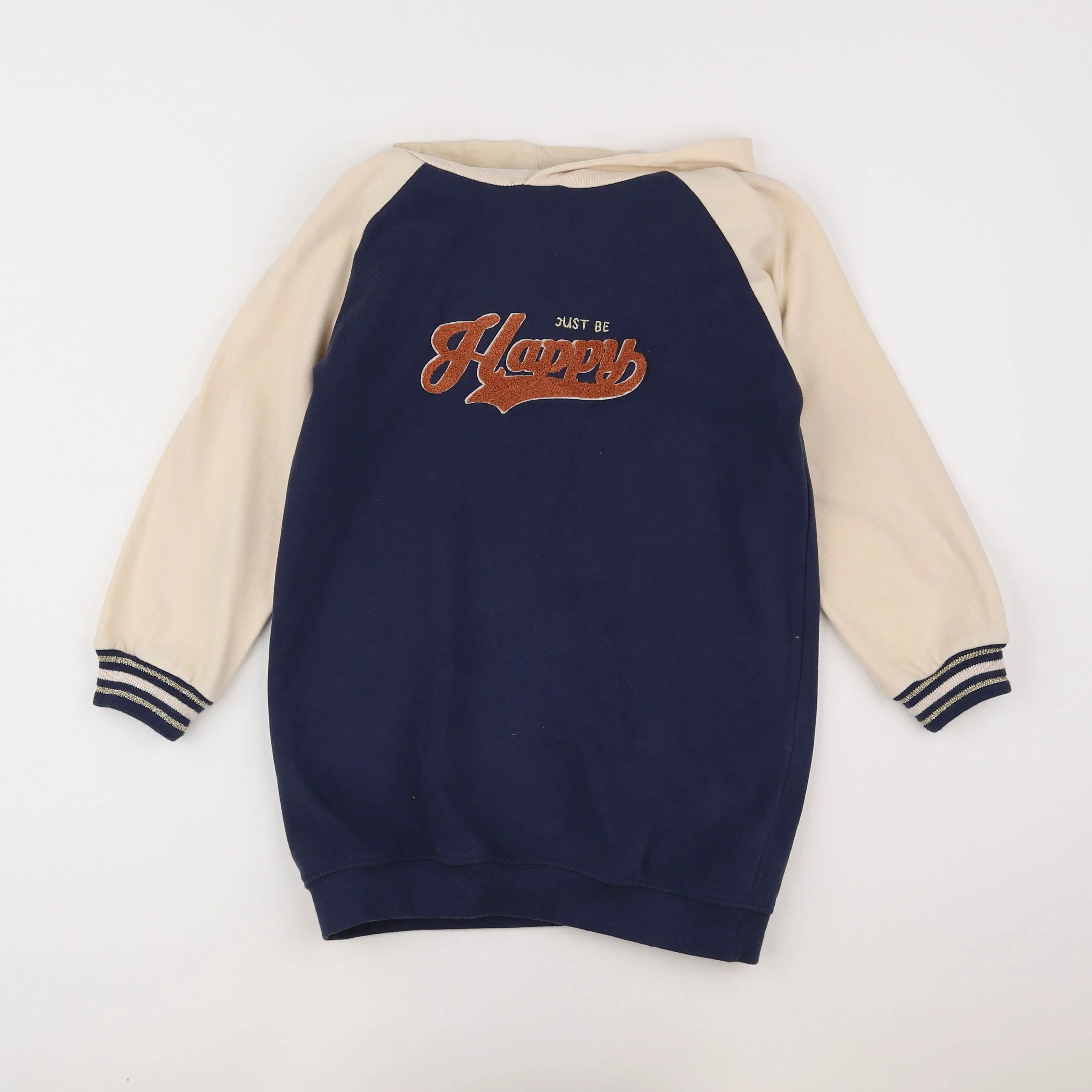 Vertbaudet - robe bleu, beige - 8 ans