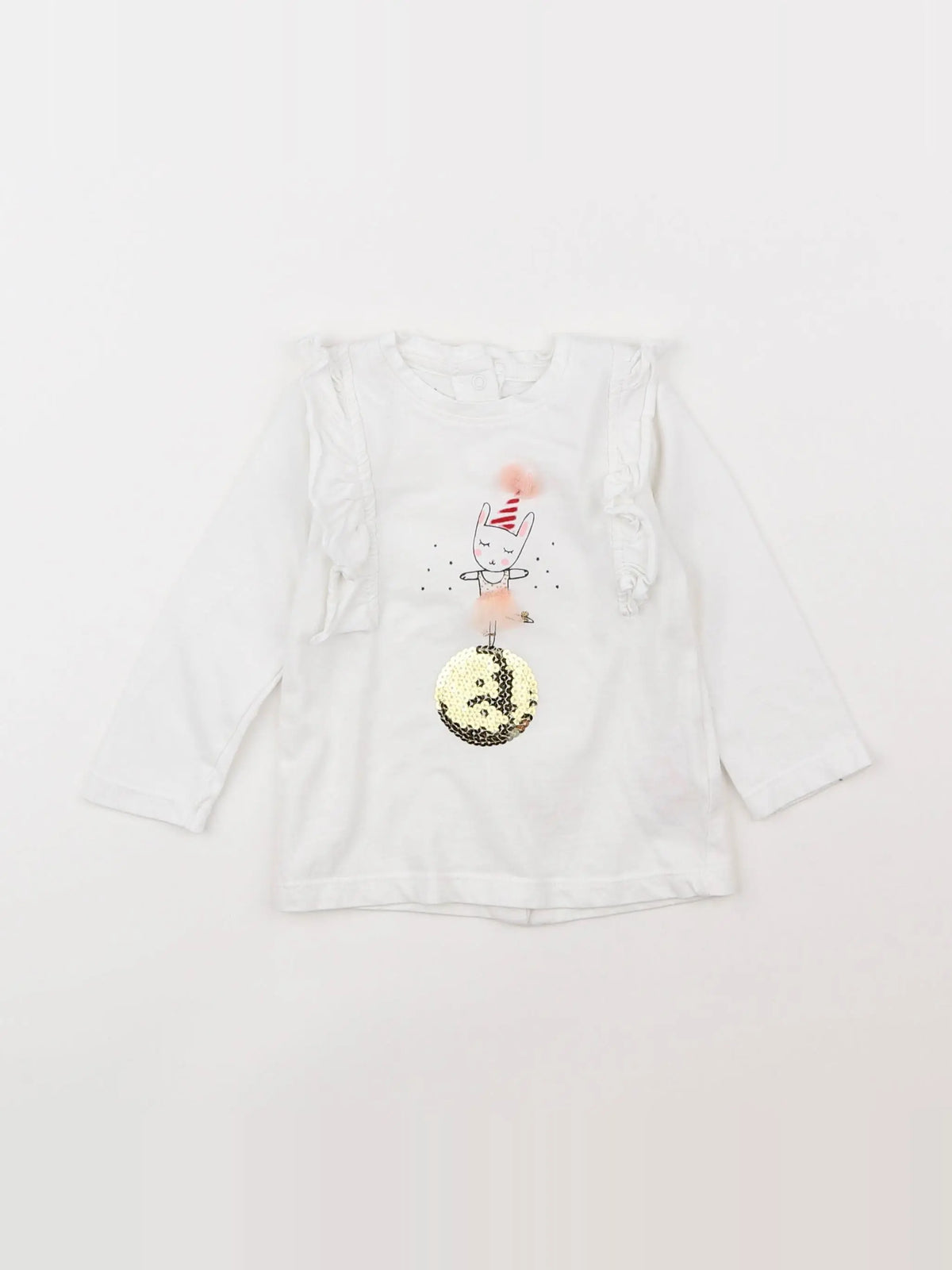 Vertbaudet - tee-shirt blanc - 9 mois