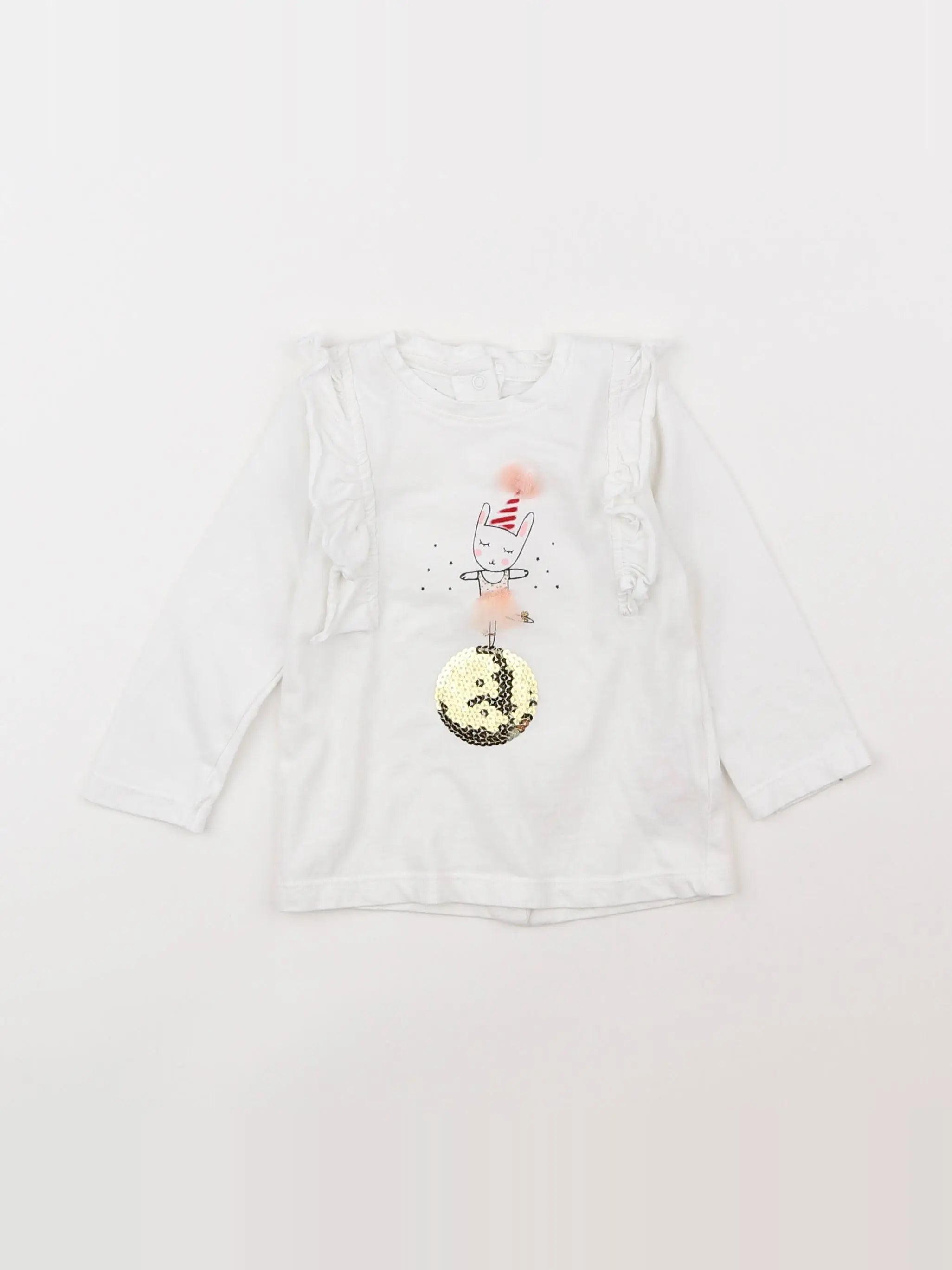 Vertbaudet - tee-shirt blanc - 9 mois