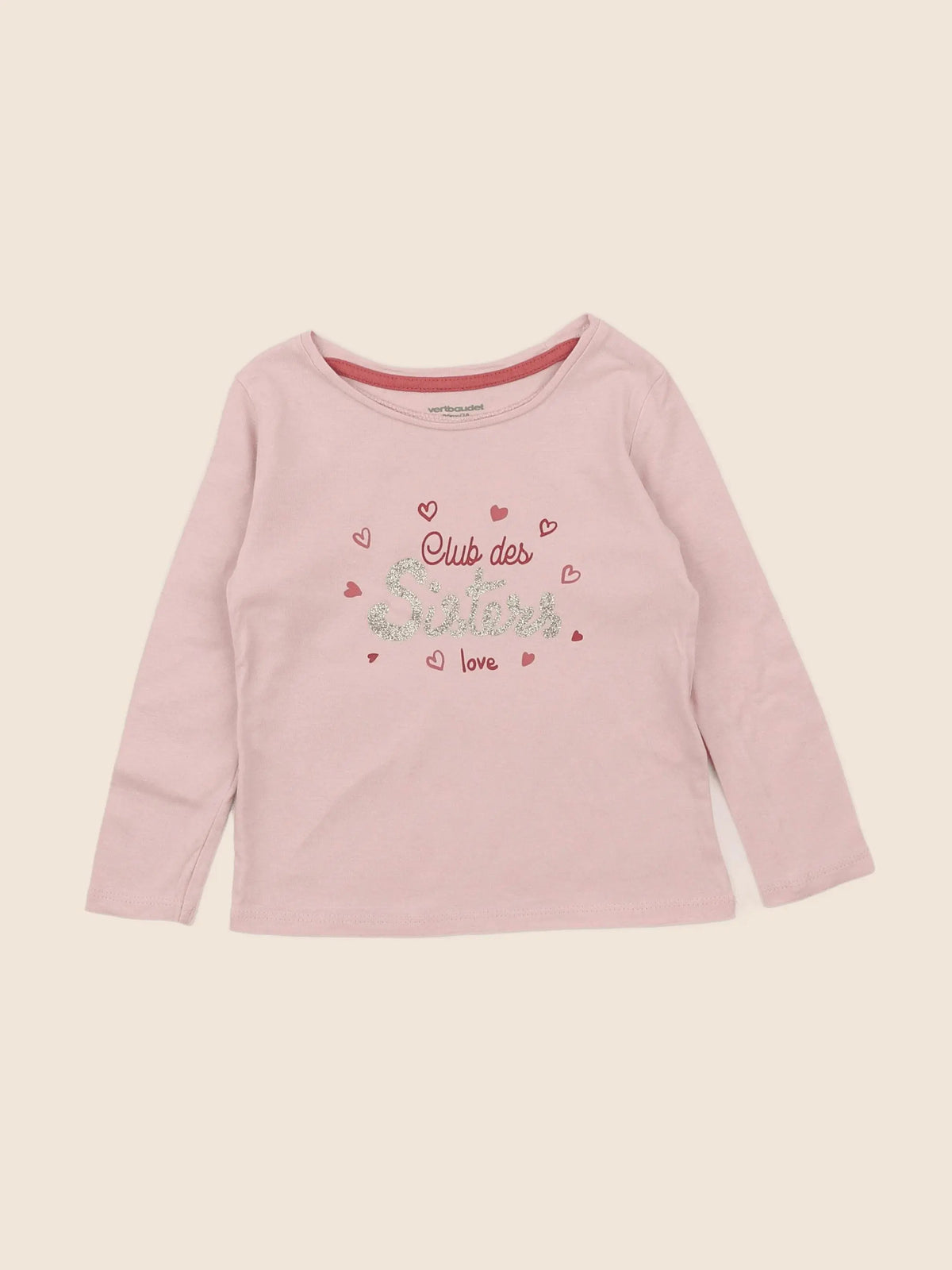 Vertbaudet - tee-shirt rose - 2 ans