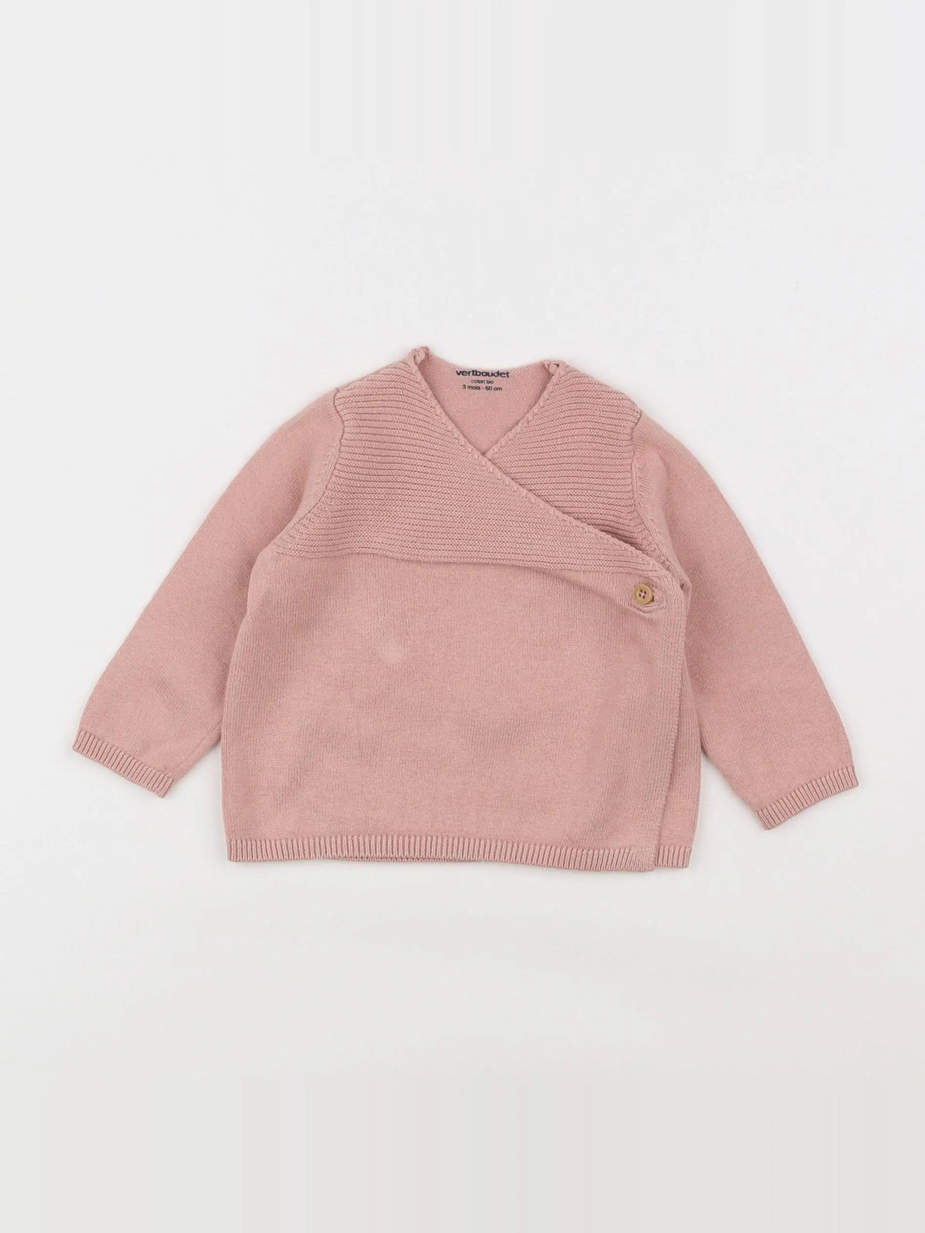 Vertbaudet - pull rose - 3 mois