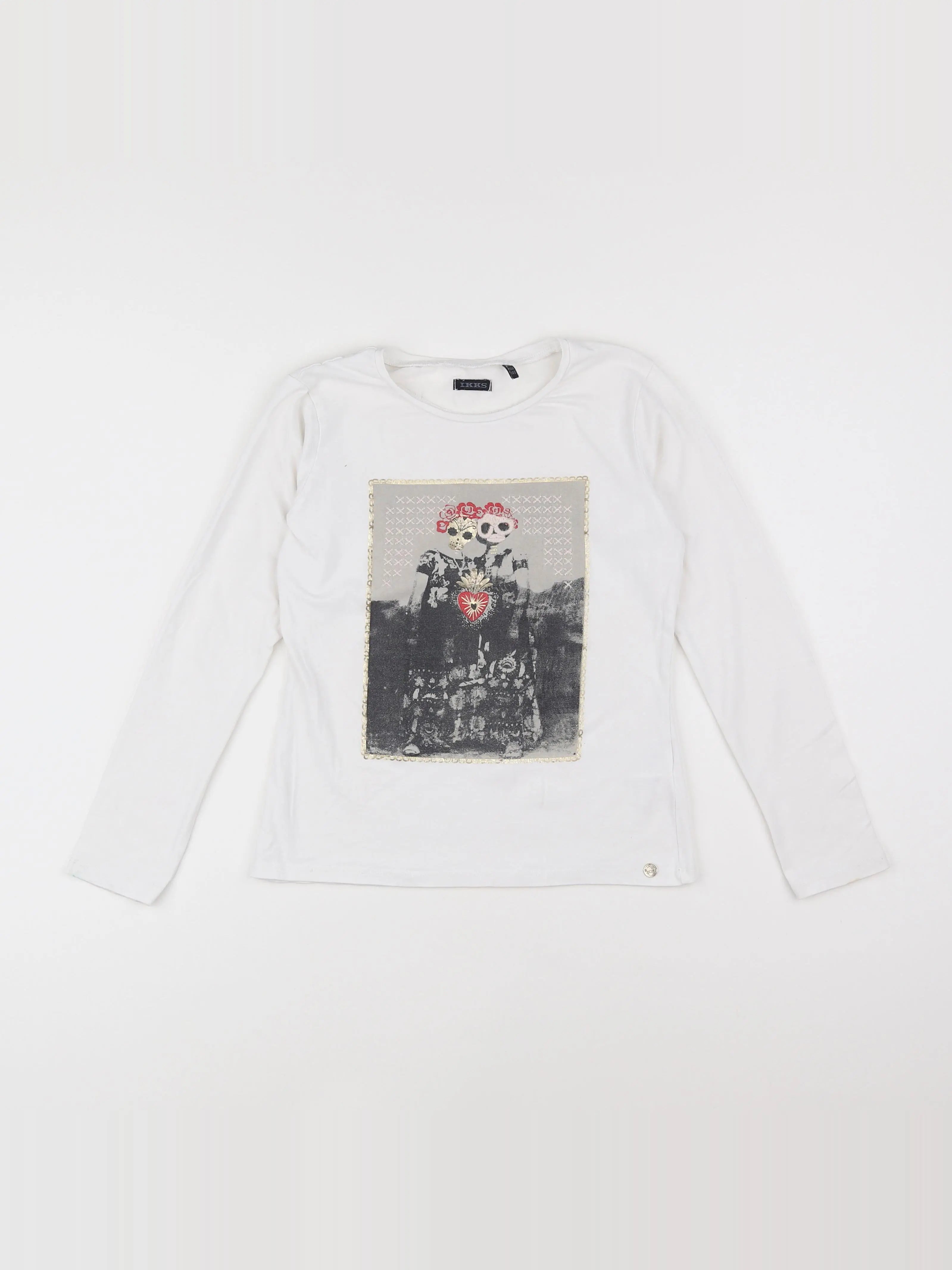 IKKS - tee-shirt blanc - 10 ans