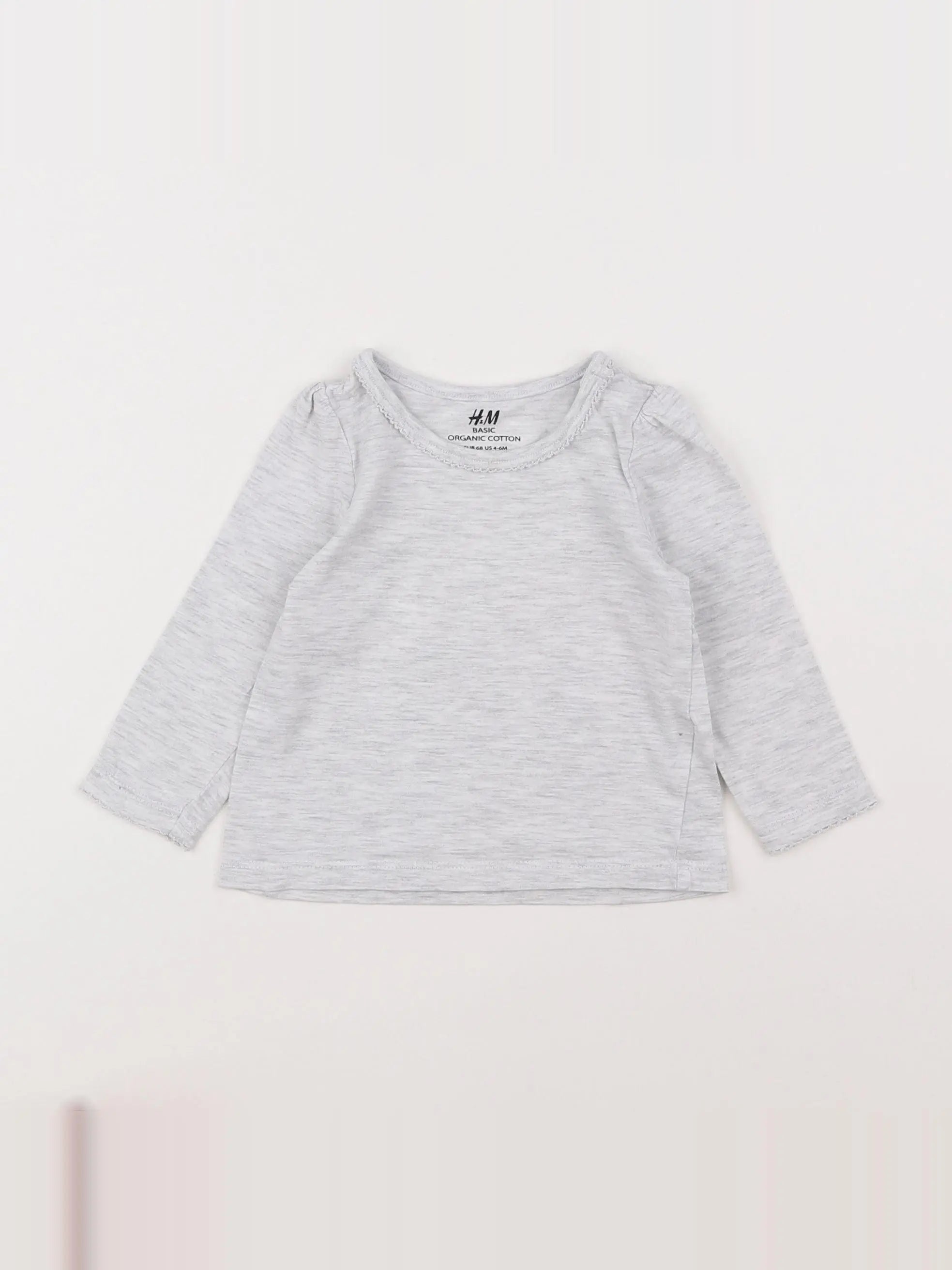 H&M - maillot de corps gris - 6 mois