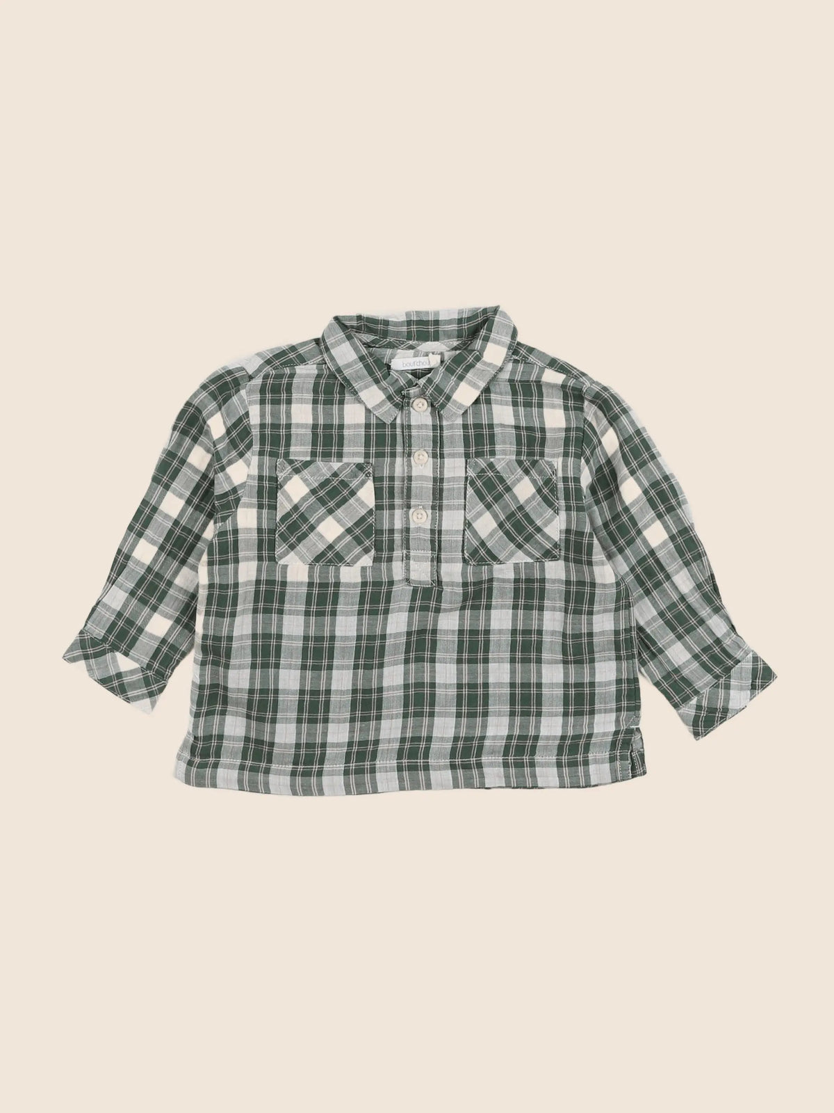 Boutchou - chemise vert - 12 mois
