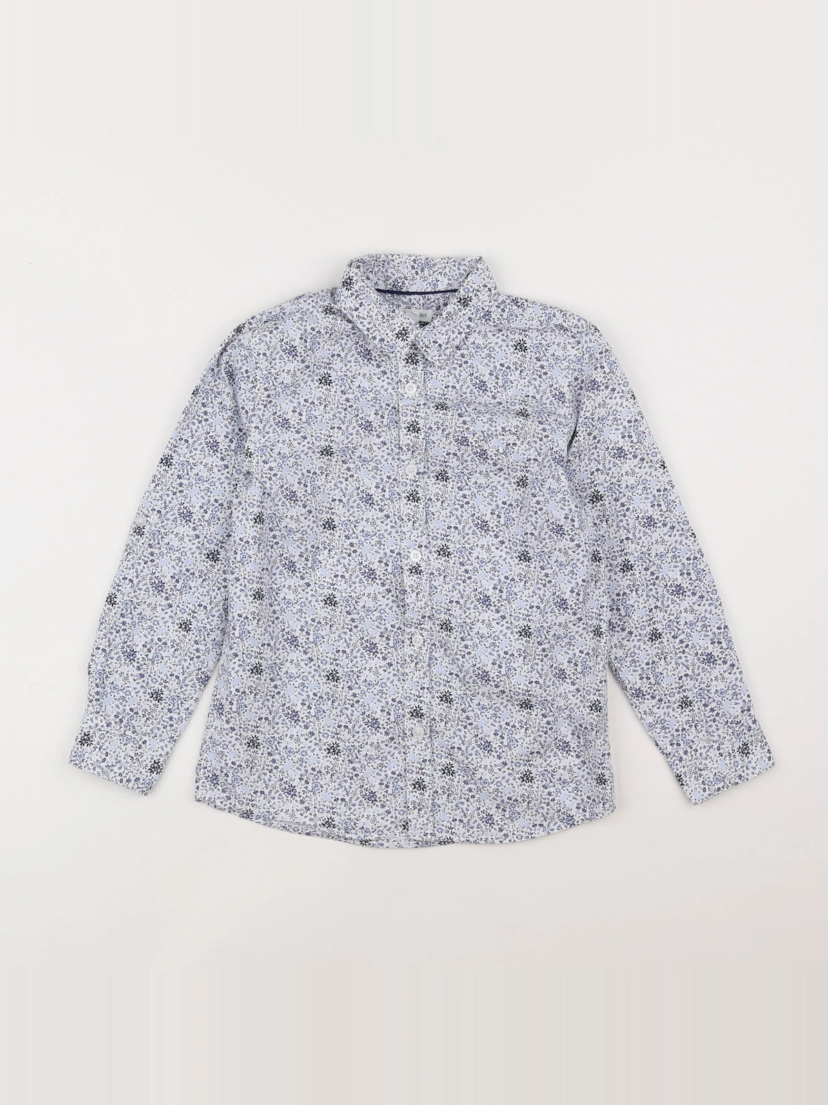 Vertbaudet - chemise bleu, blanc - 8 ans