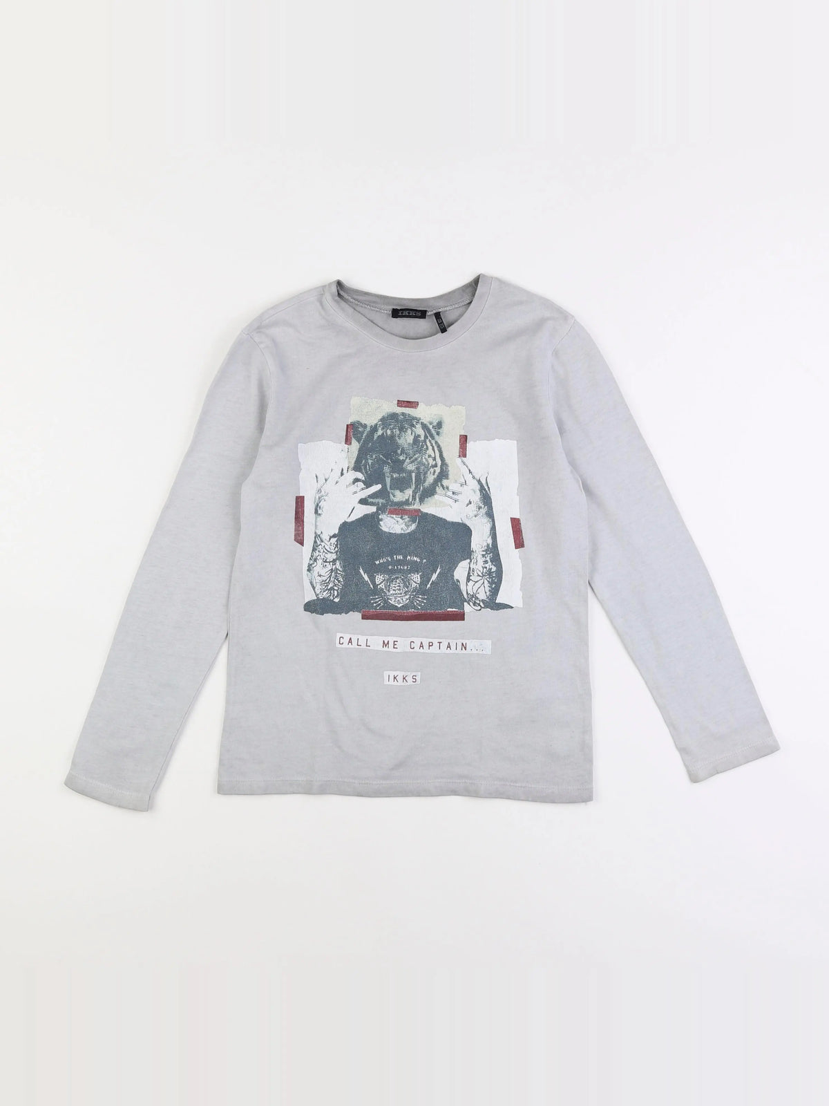 IKKS - tee-shirt gris - 8 ans