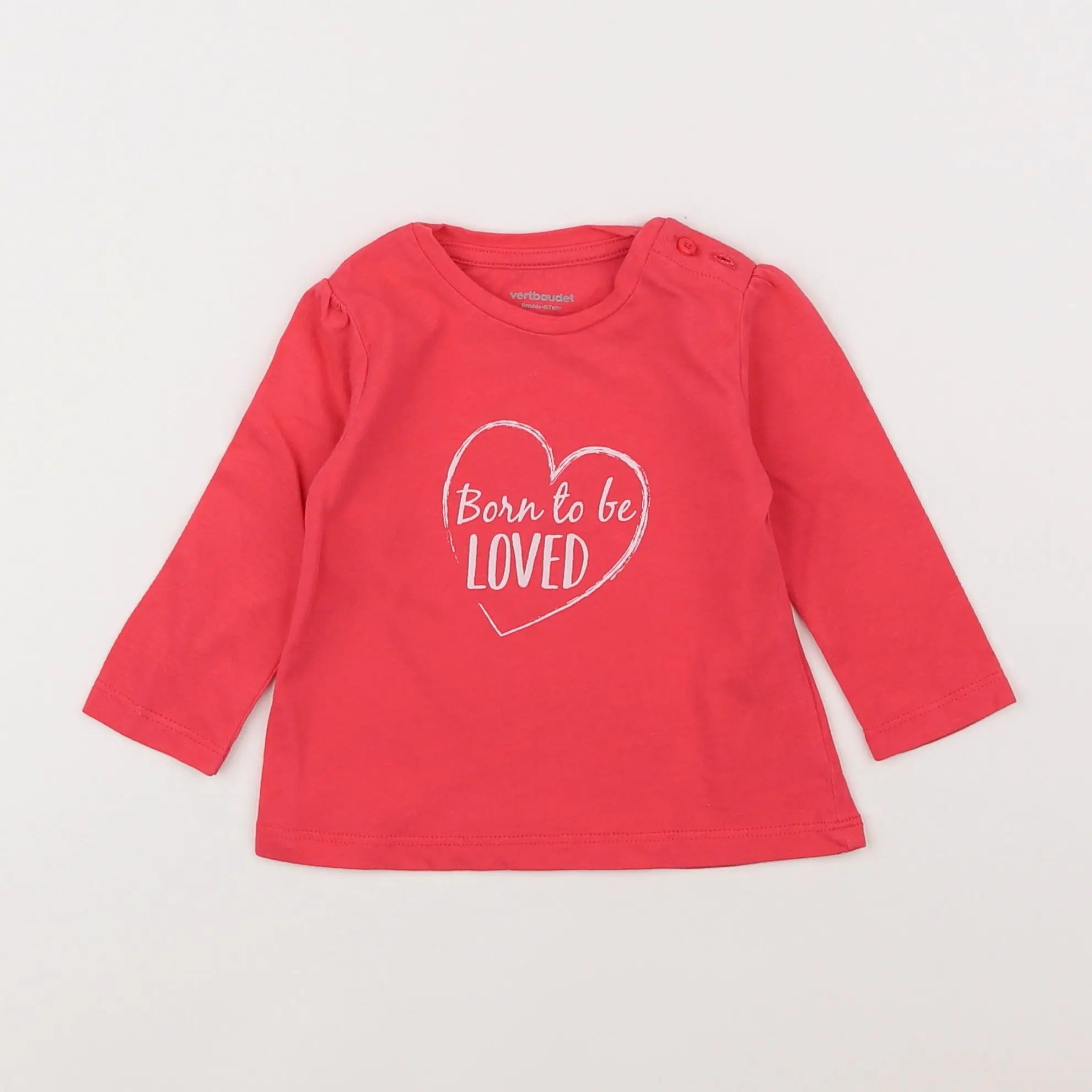 Vertbaudet - tee-shirt rose - 6 mois