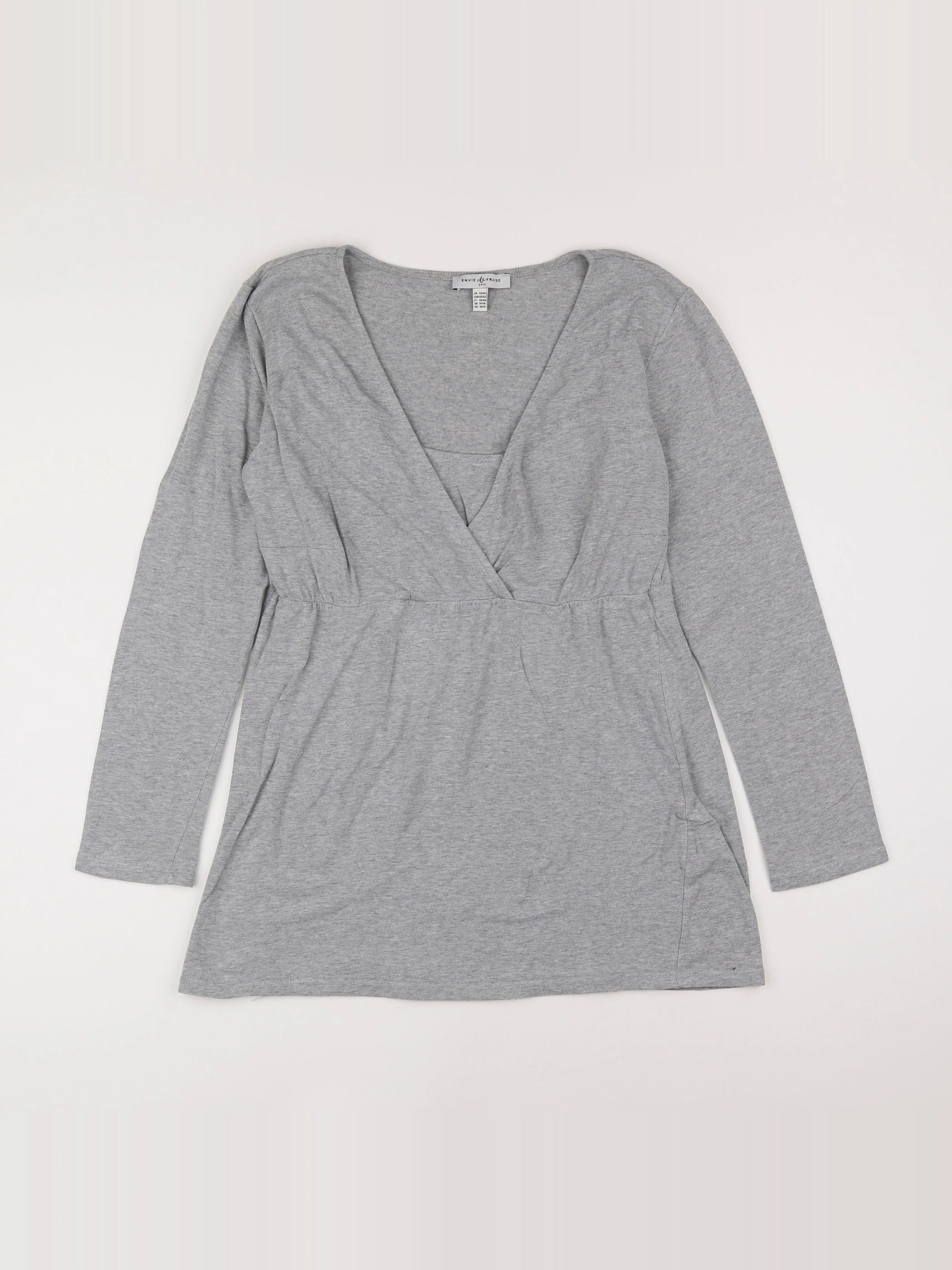 Envie de fraise - tee-shirt grossesse gris - 42 à 44