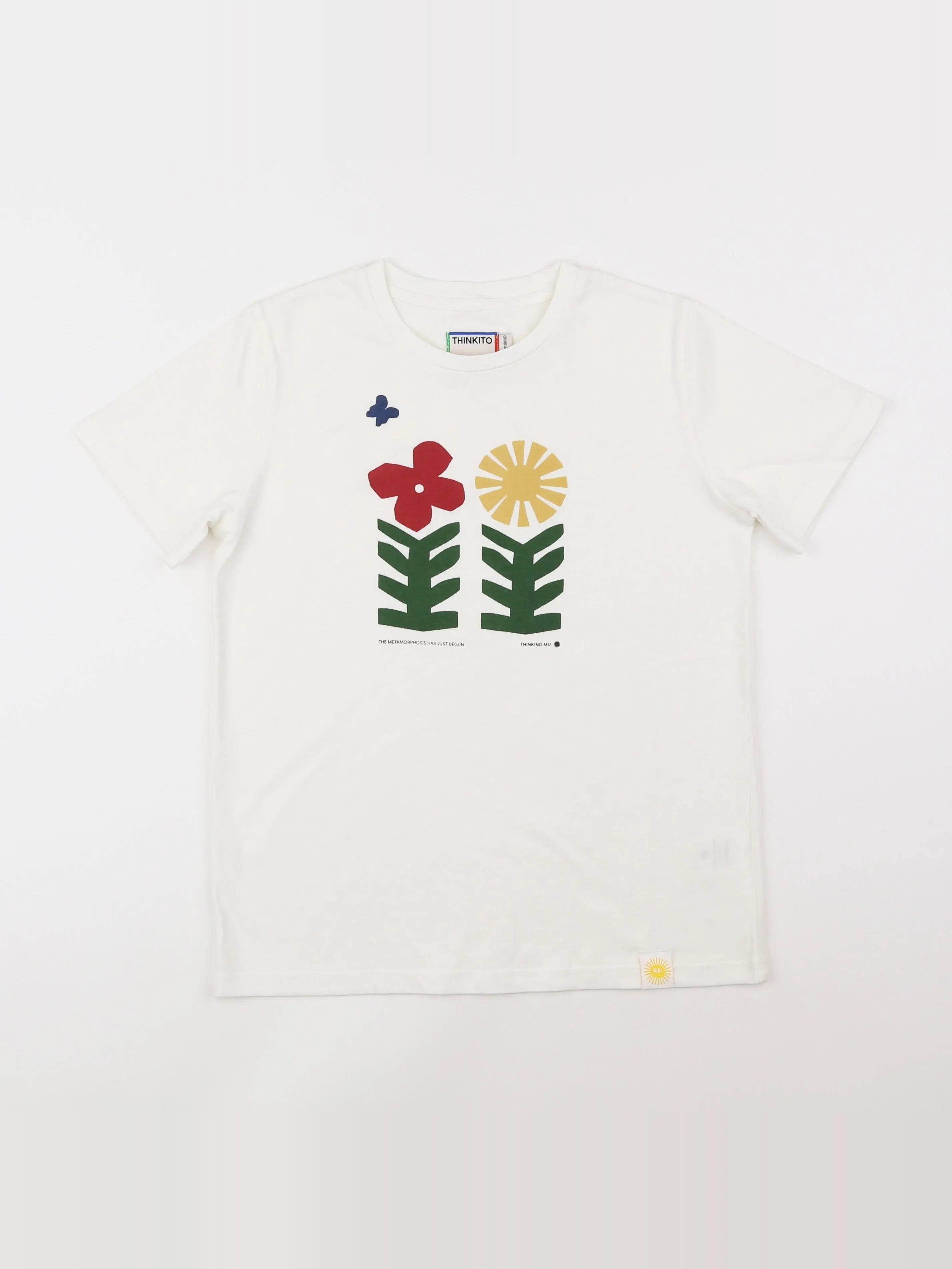 Tee-shirt blanc "FLEURS"