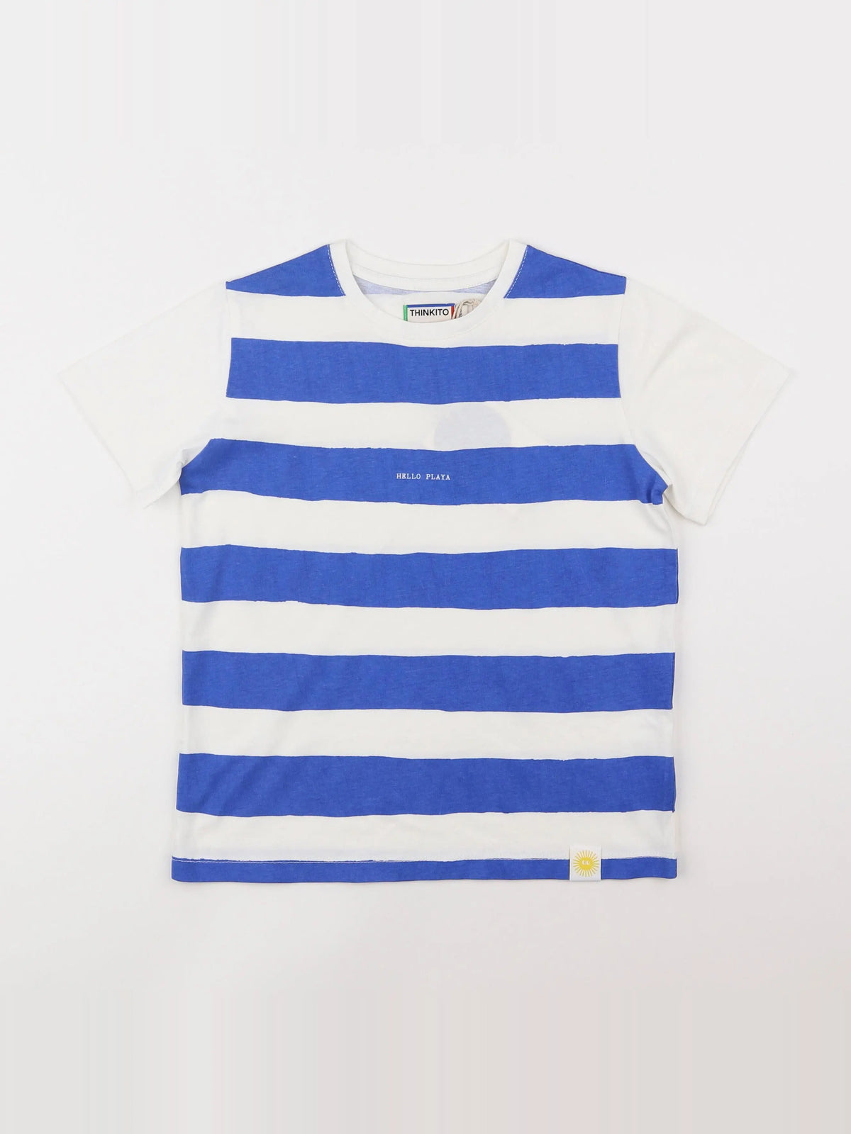 Tee-shirt blanc, bleu