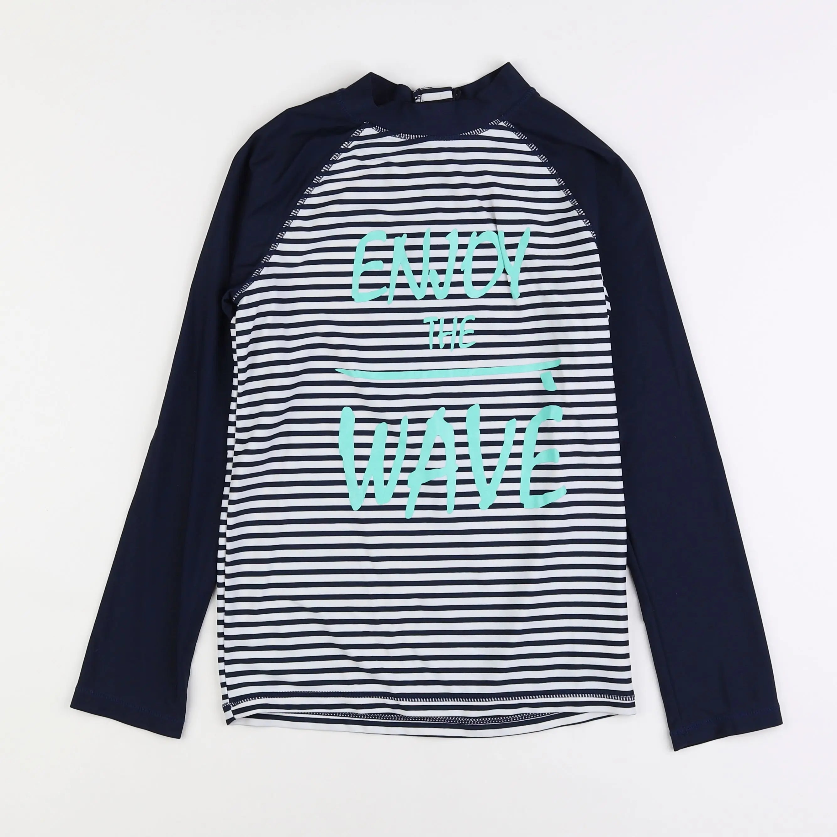 Vertbaudet - tee-shirt de bain bleu, blanc - 12 ans