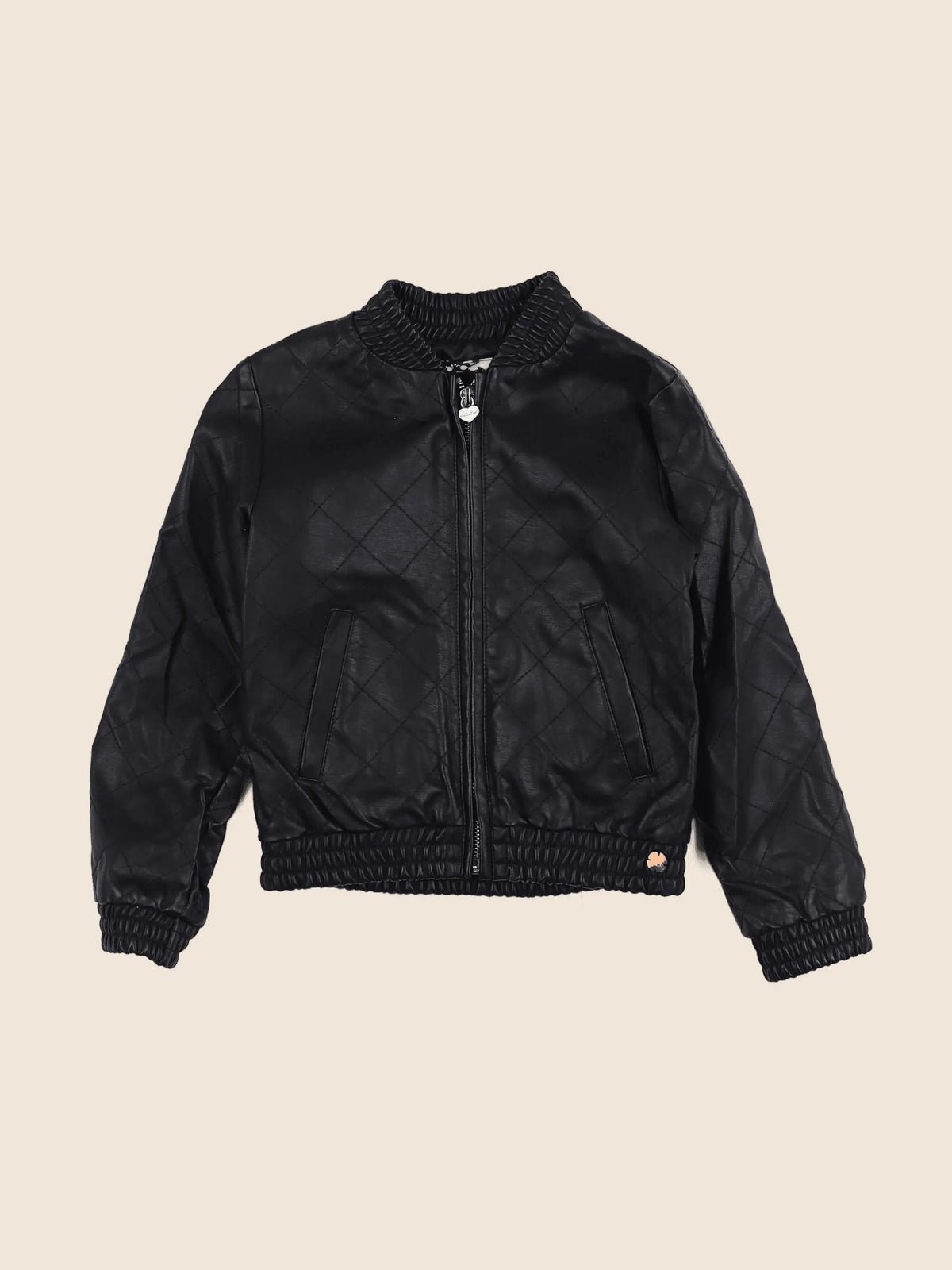 IKKS - veste simili cuir imprimé au dos noir - 5 ans