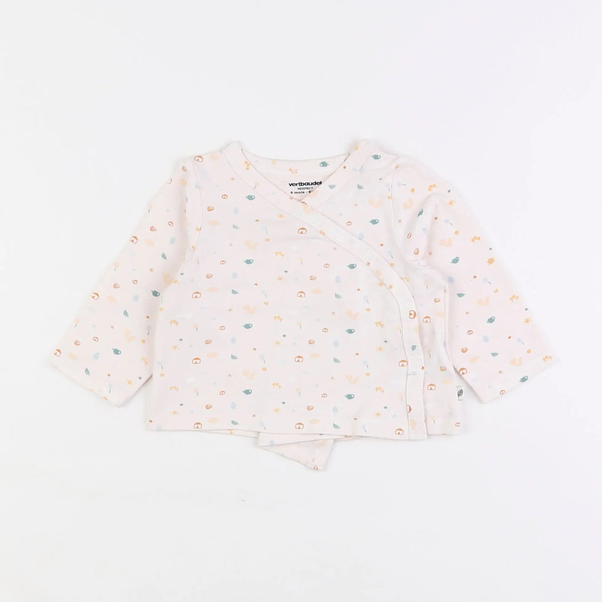 Vertbaudet - tee-shirt beige - 6 mois