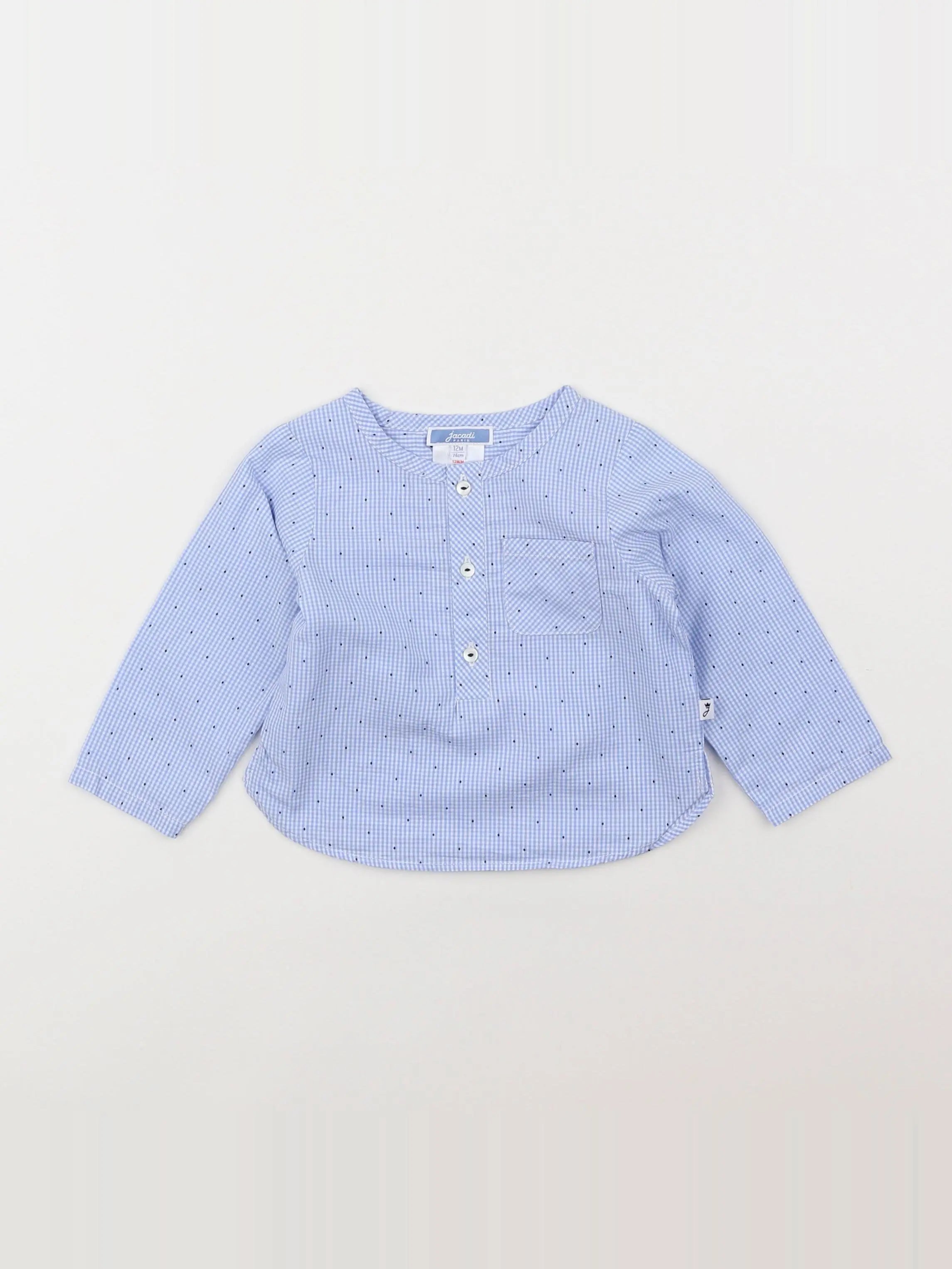 Jacadi - chemise bleu - 12 mois