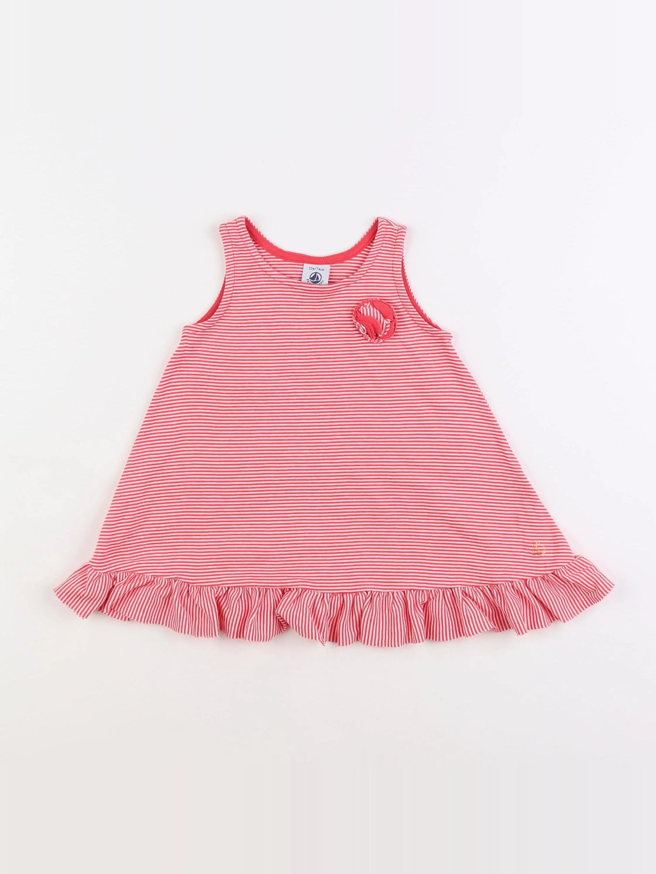 Petit Bateau - robe rose - 12 mois