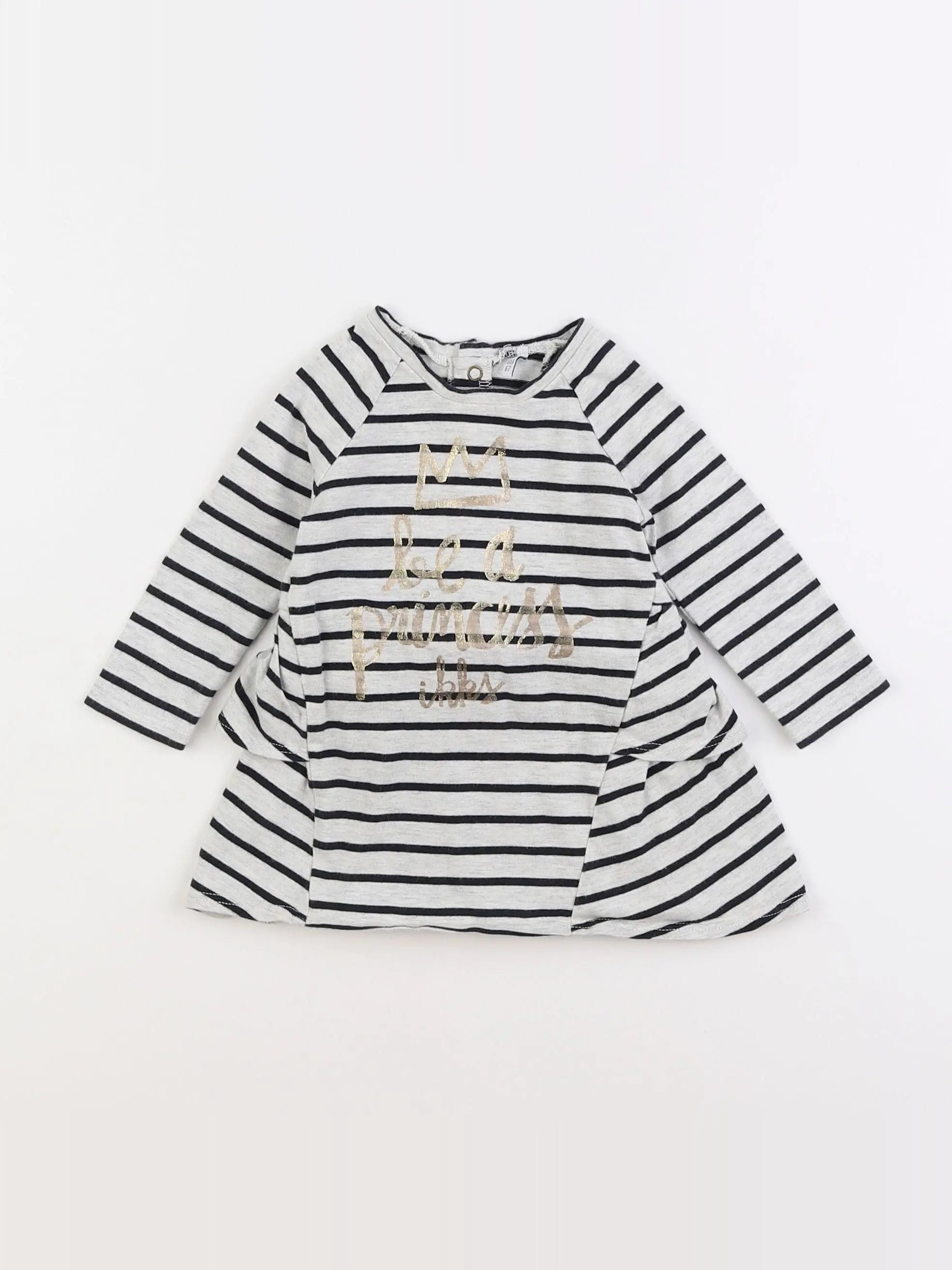 IKKS - robe gris, or - 6 mois