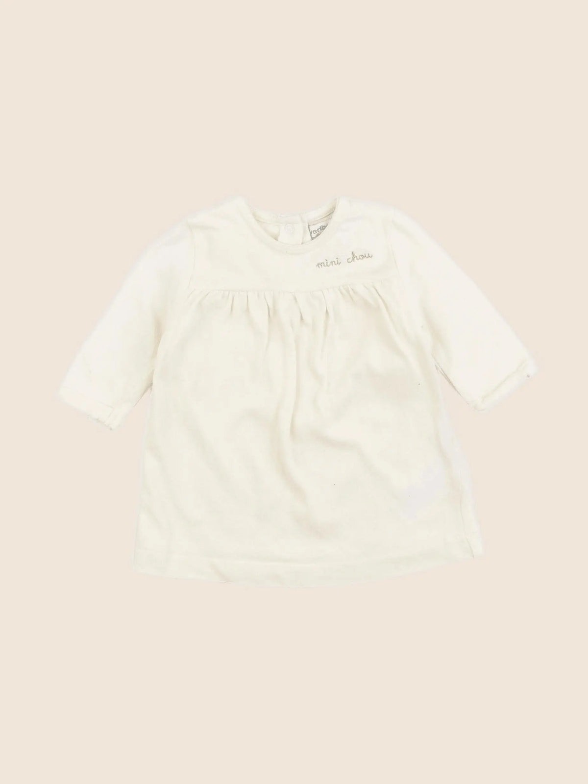 Vertbaudet - robe beige, or - 3 mois