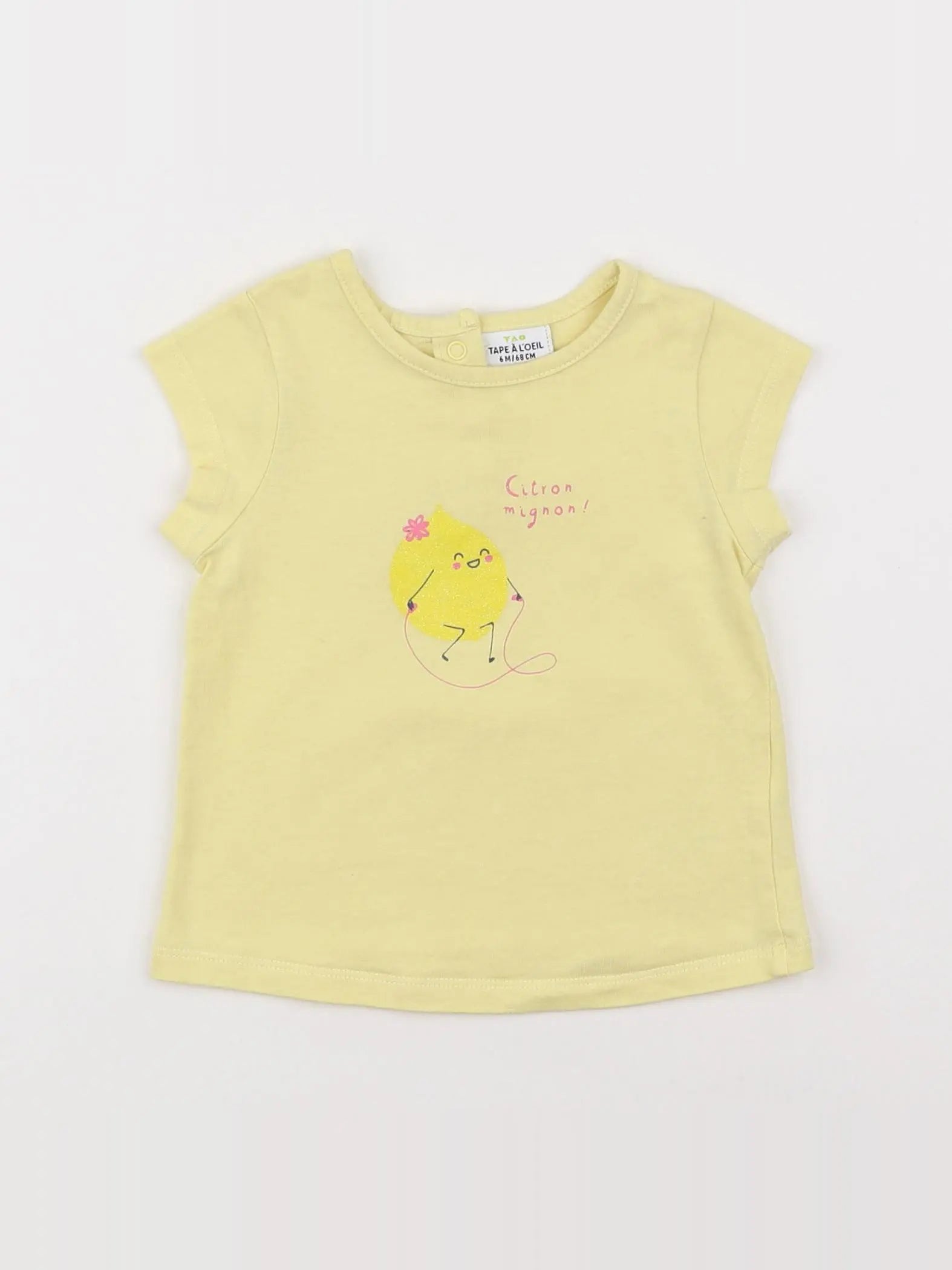 Tape à l'oeil - tee-shirt jaune - 6 mois