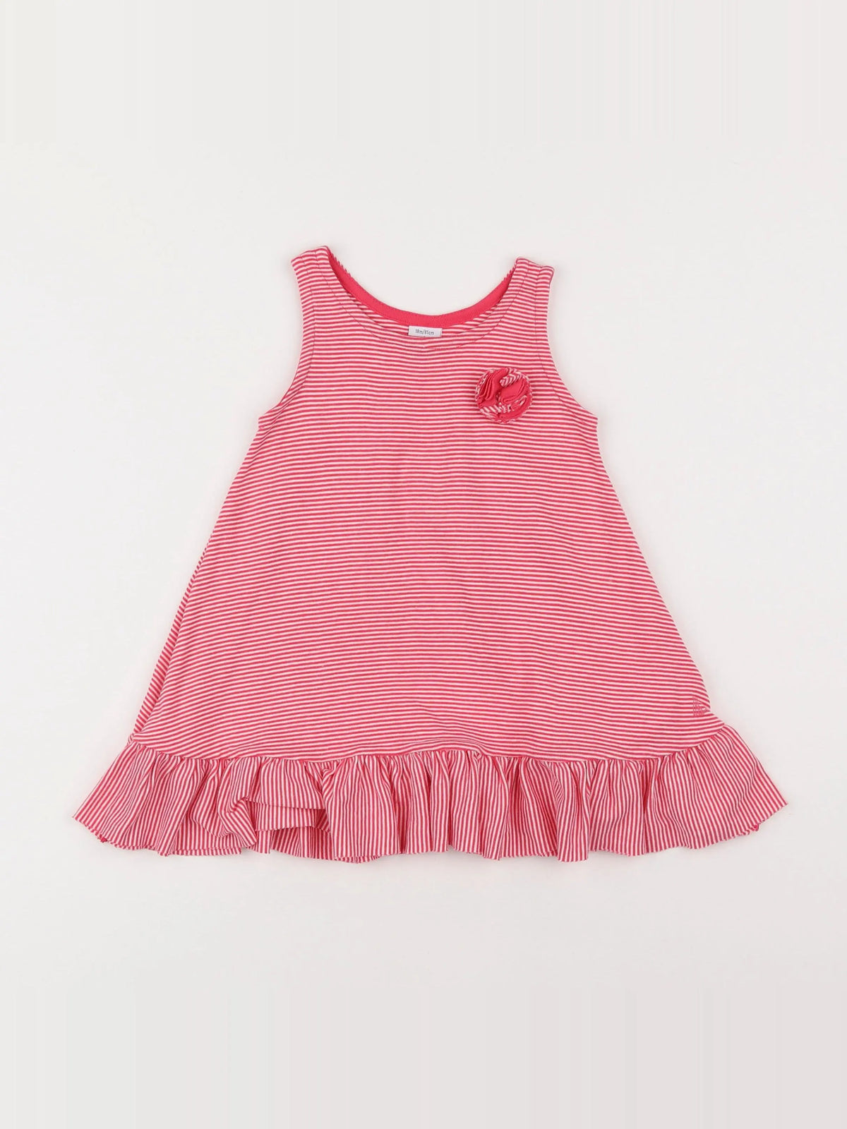 Petit Bateau - robe blanc, rose - 18 mois