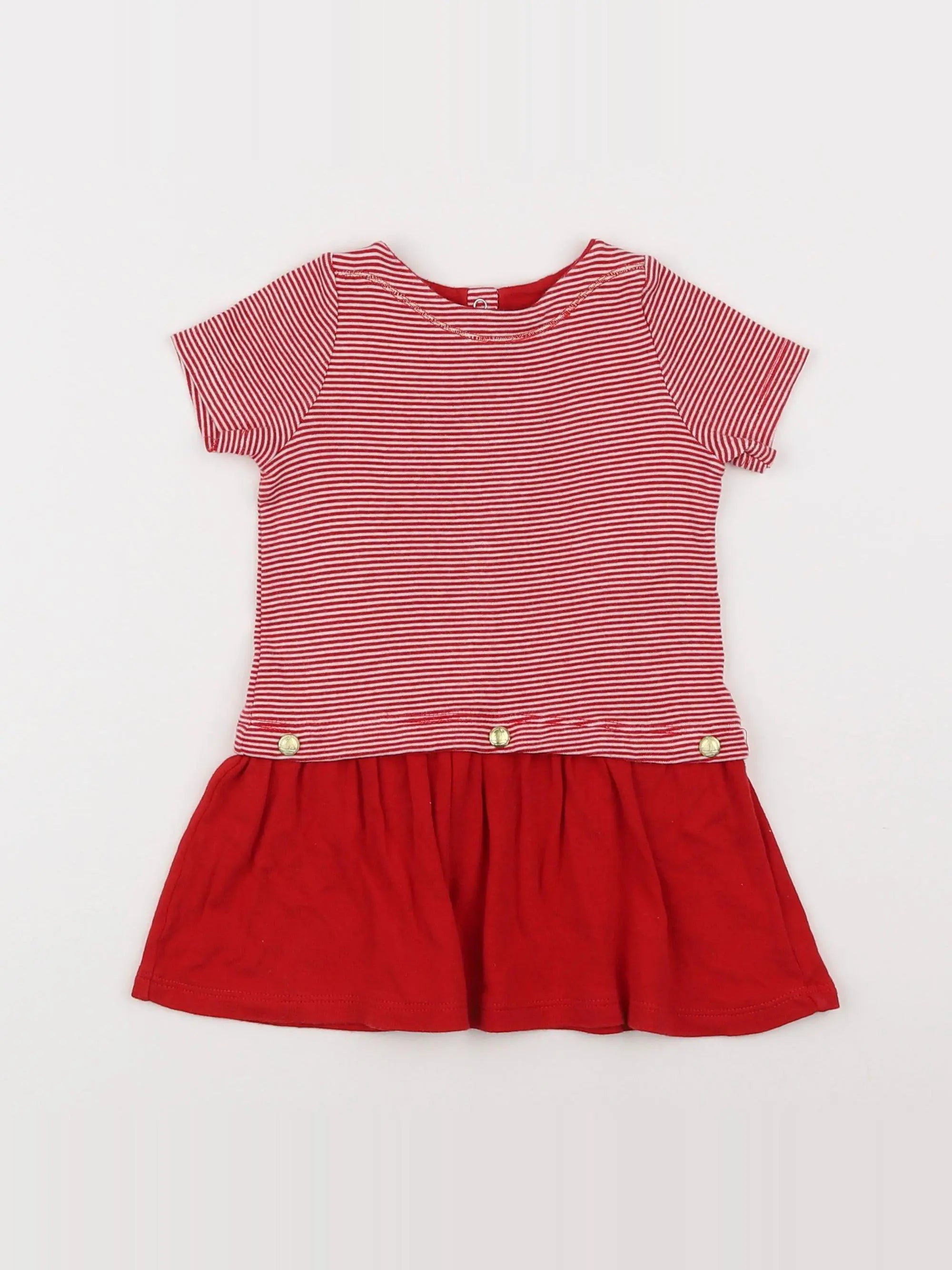 Petit Bateau - robe rouge - 12 mois