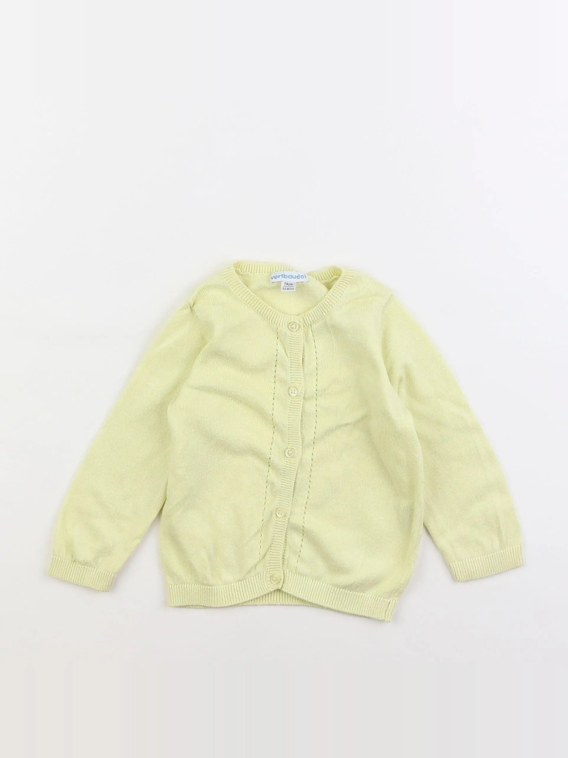Vertbaudet - gilet jaune - 12 mois