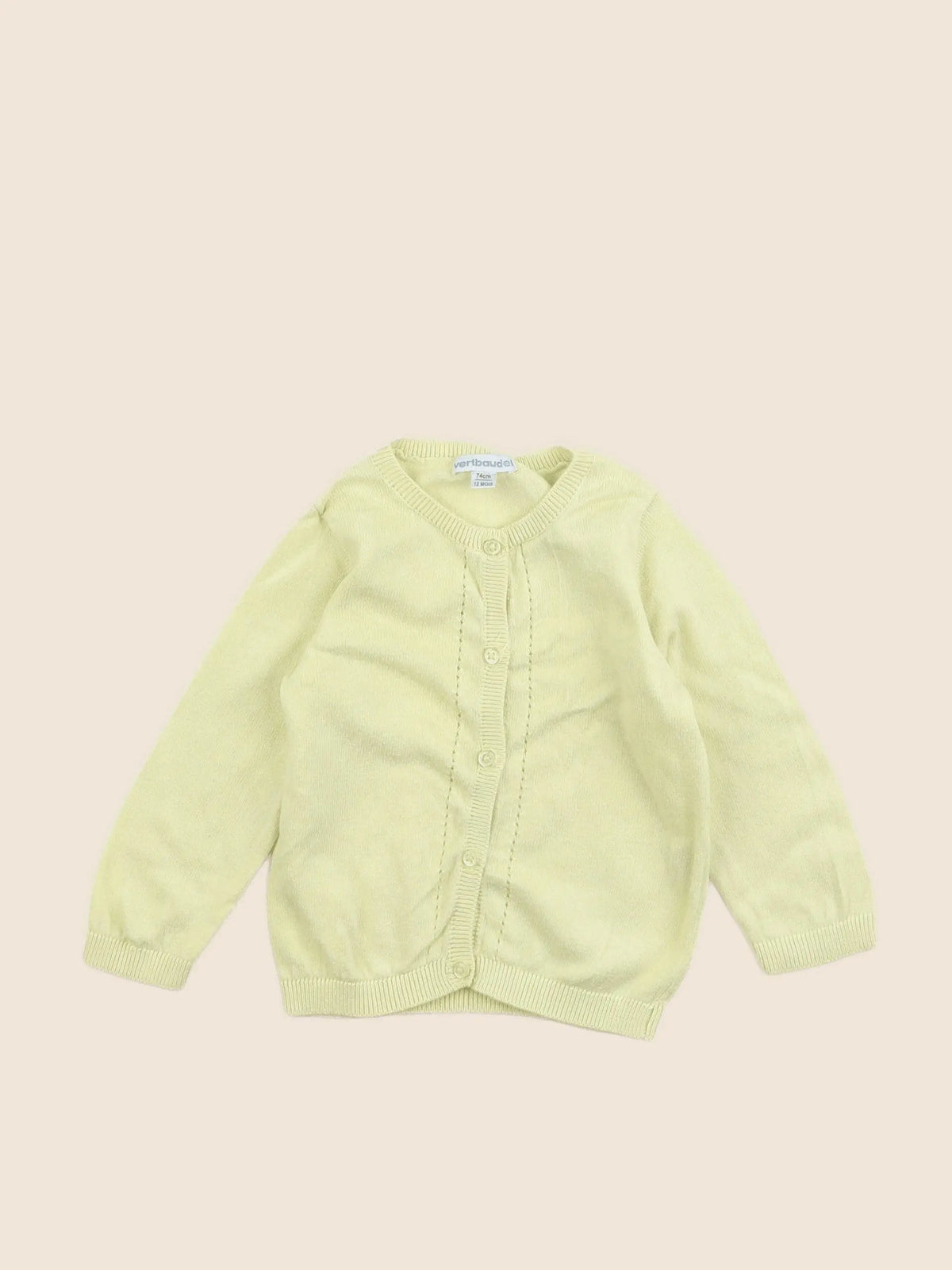 Vertbaudet - gilet jaune - 12 mois
