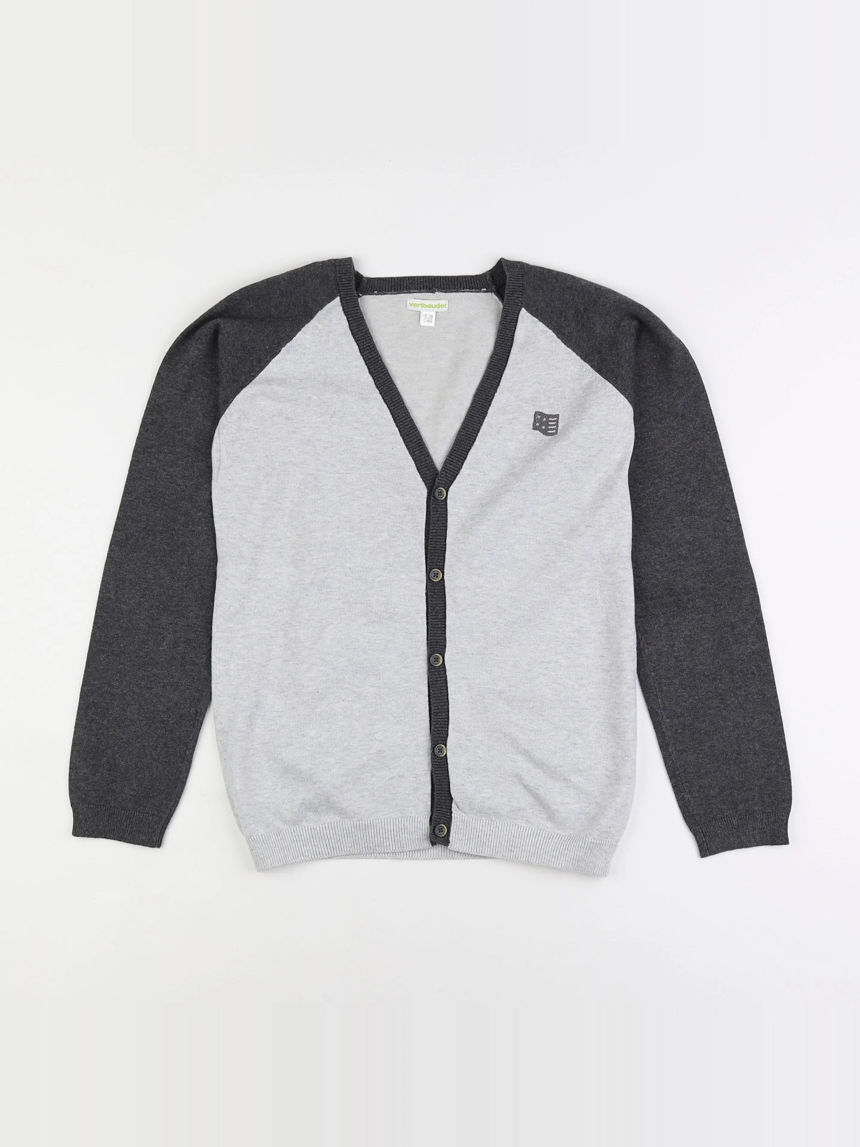 Vertbaudet - gilet gris - 12 ans