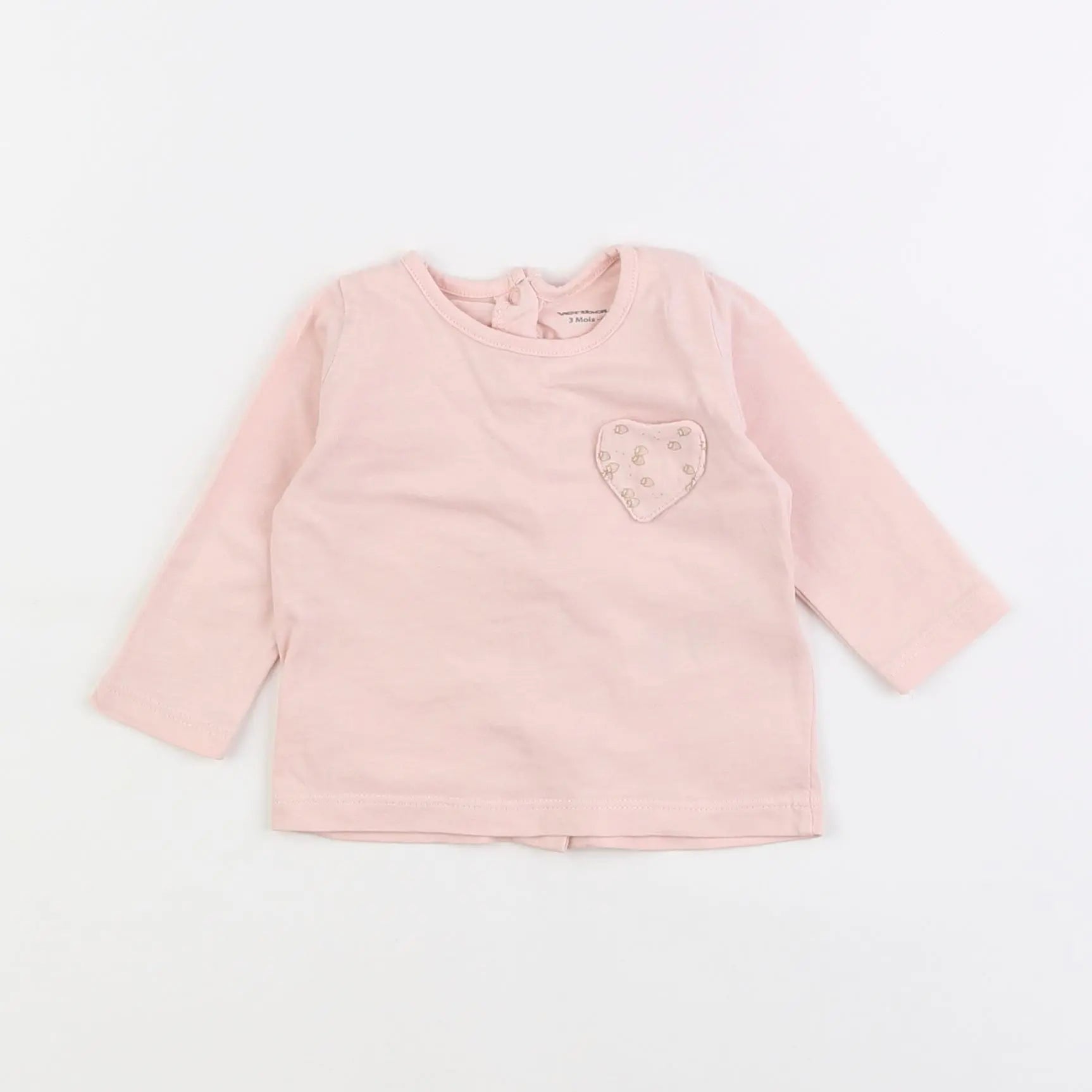 Vertbaudet - tee-shirt rose - 3 mois