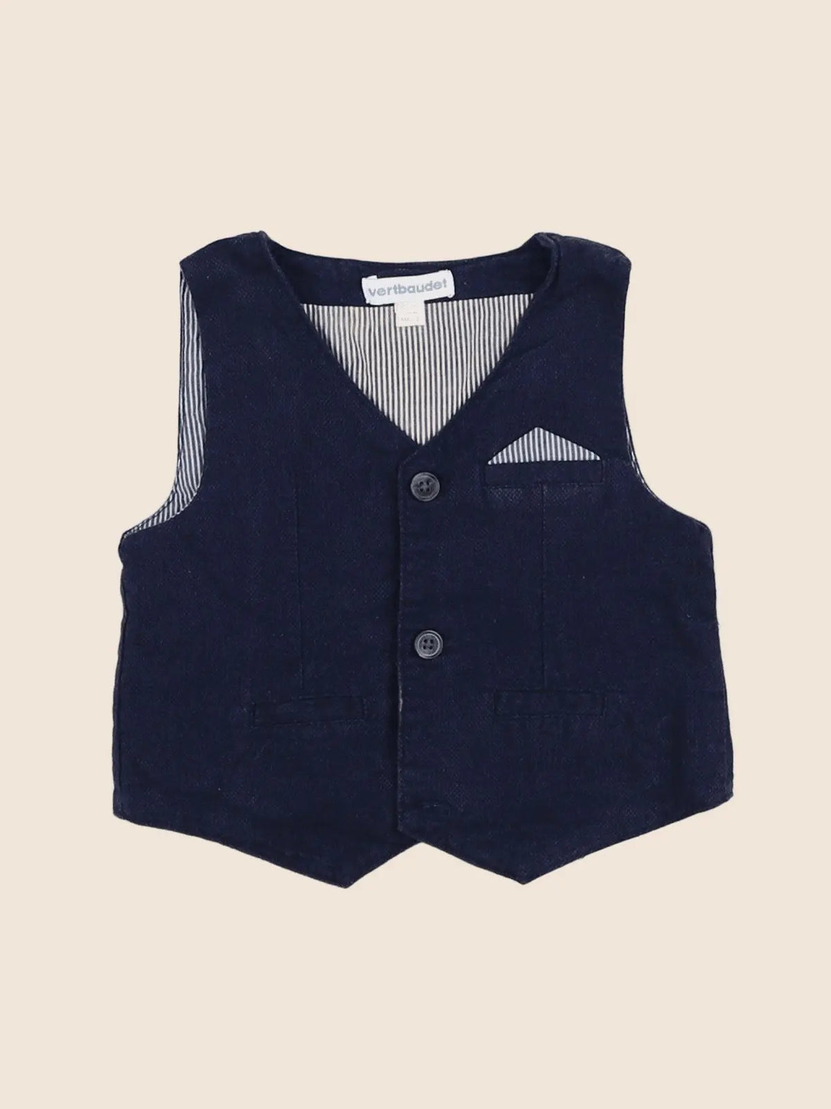 Vertbaudet - gilet bleu - 9 mois