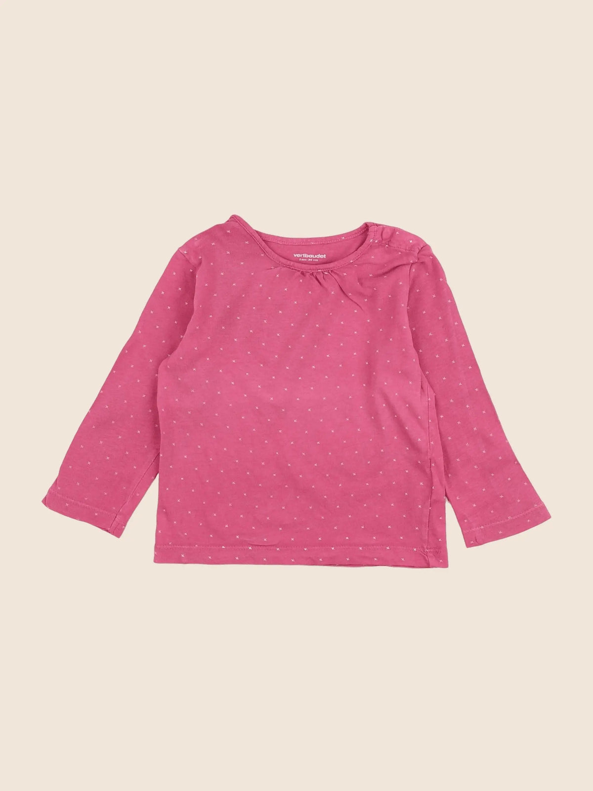 Vertbaudet - tee-shirt rose - 2 ans