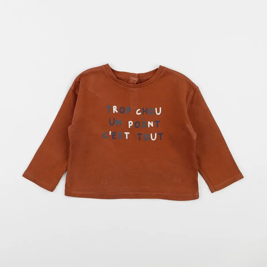 Vertbaudet - tee-shirt marron - 18 mois