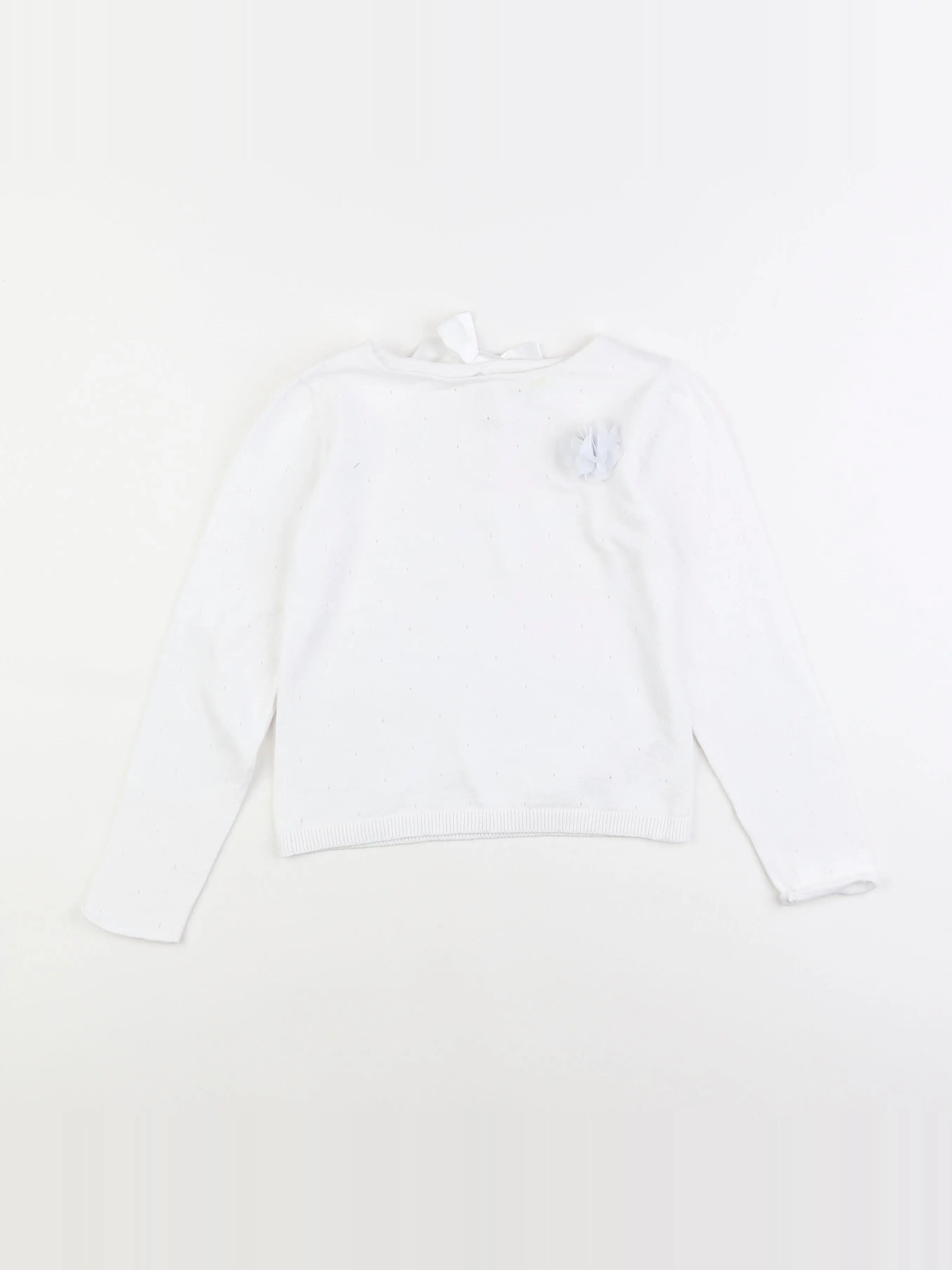 Vertbaudet - pull blanc - 8 ans
