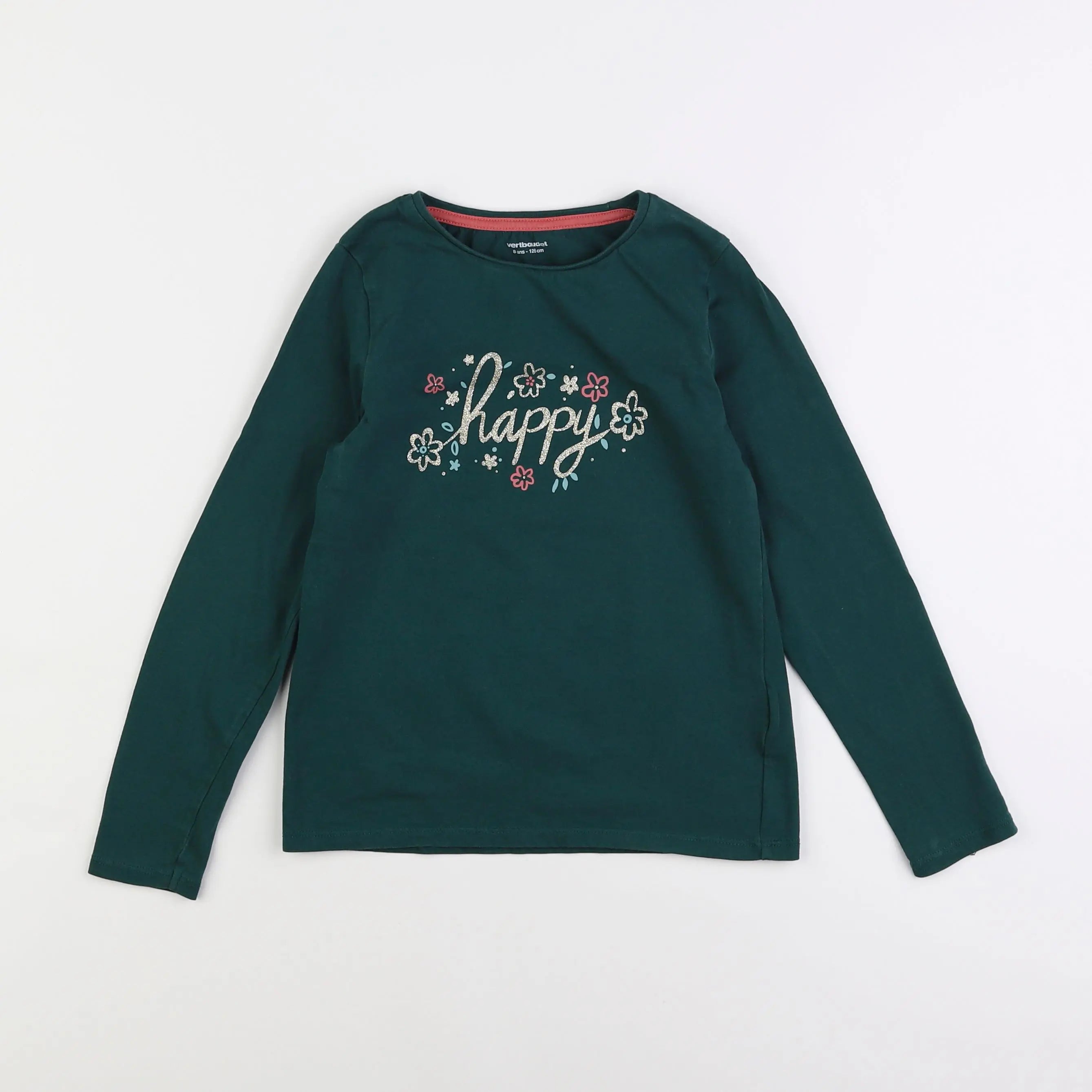 Vertbaudet - tee-shirt vert - 8 ans