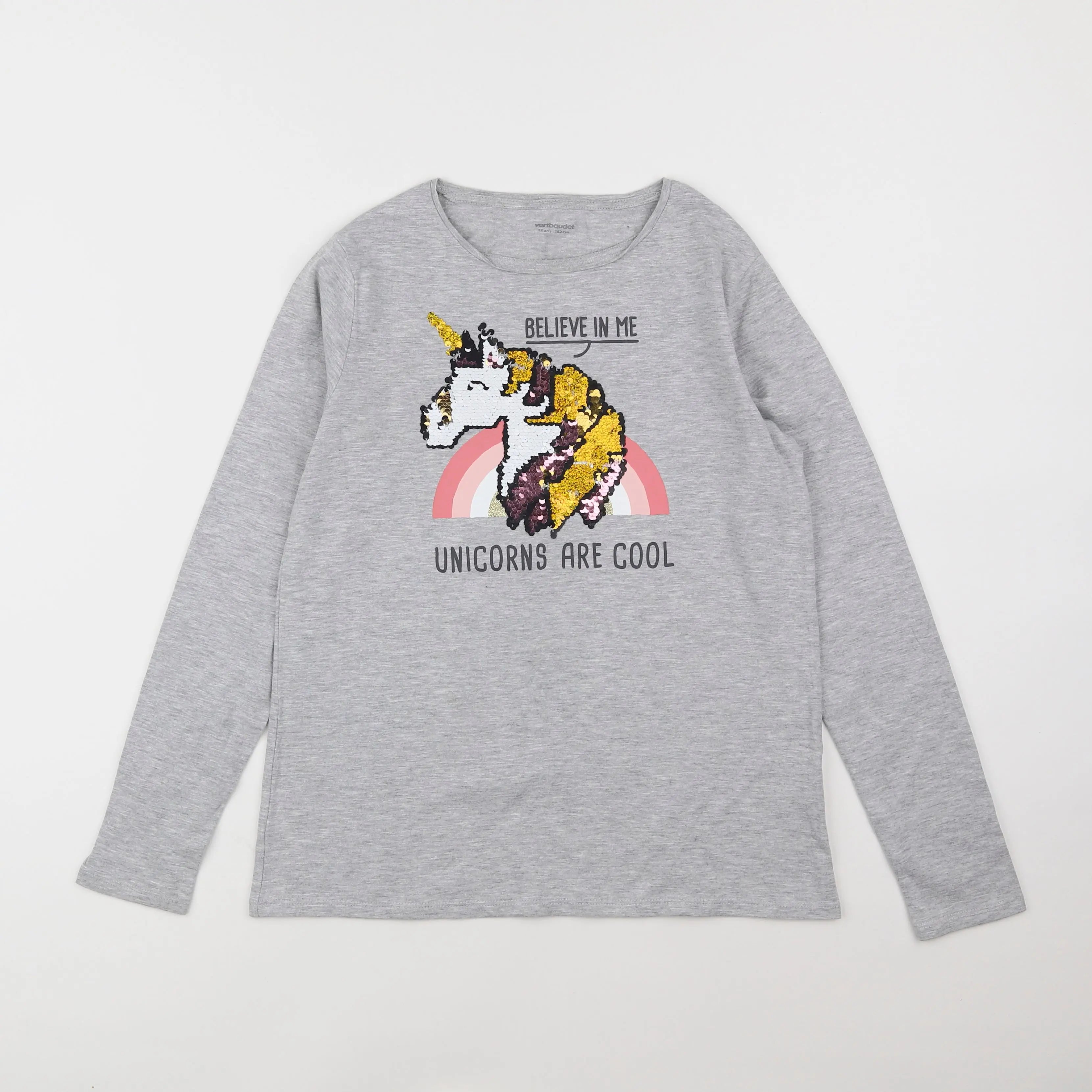 Vertbaudet - tee-shirt gris - 12 ans
