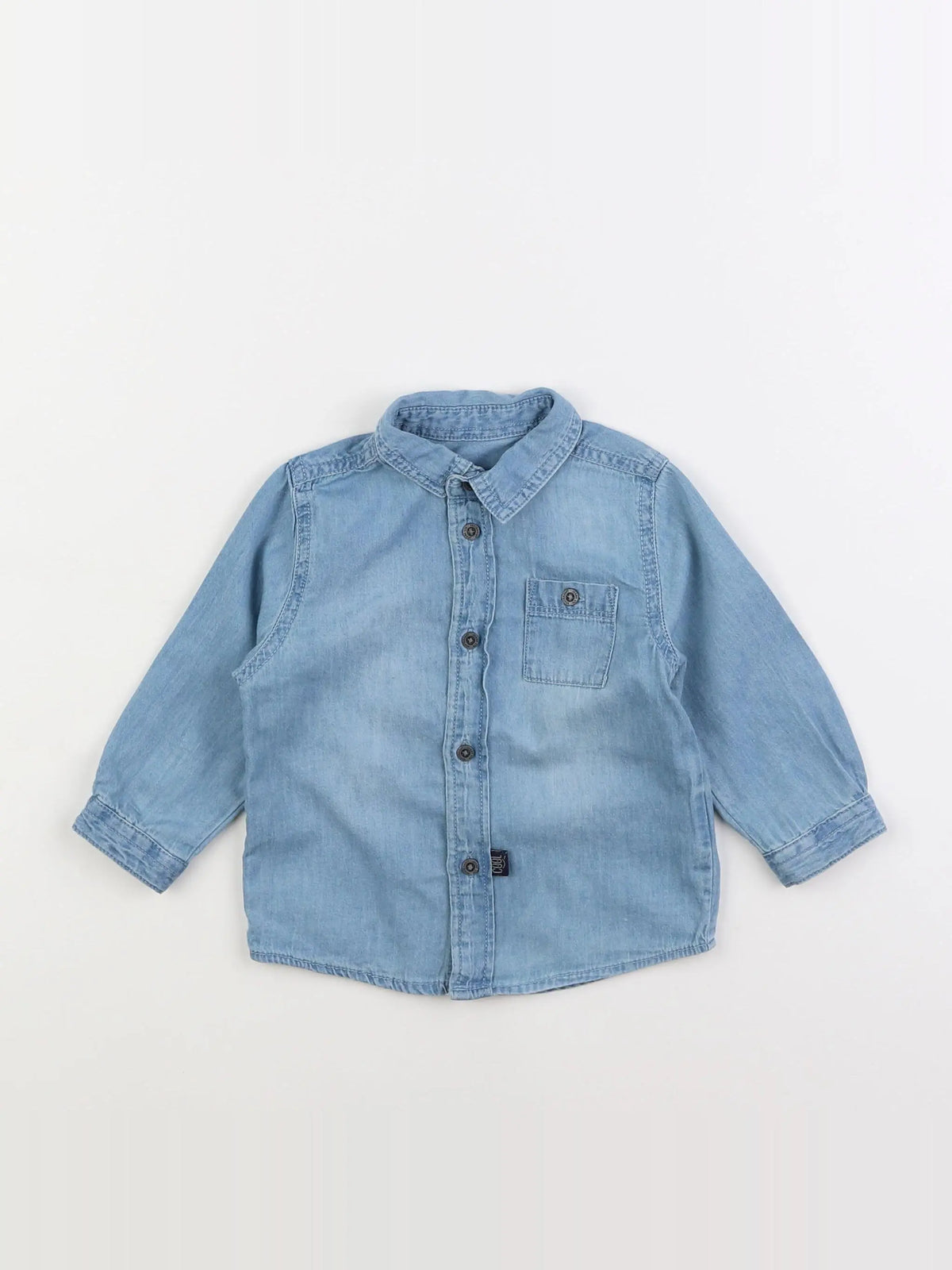 Vertbaudet - chemise bleu - 12 mois