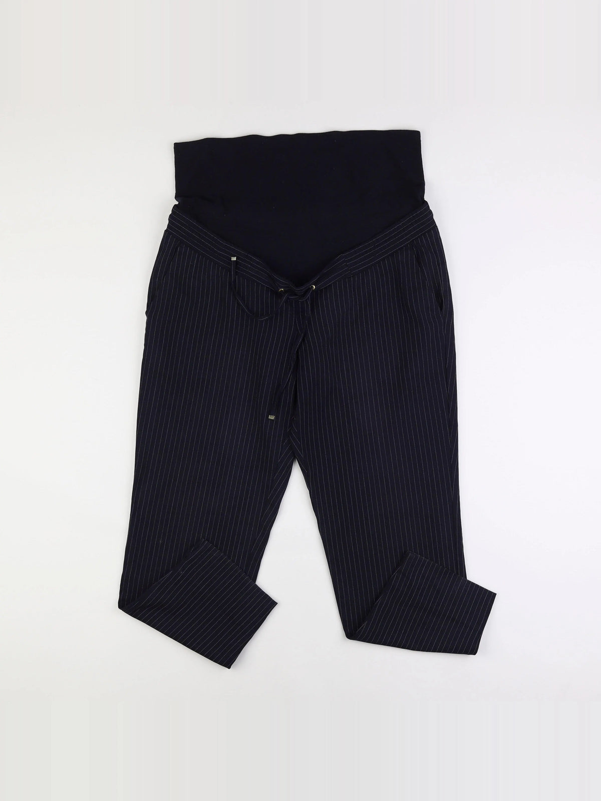 H&M - pantalon grossesse bleu, blanc - 42