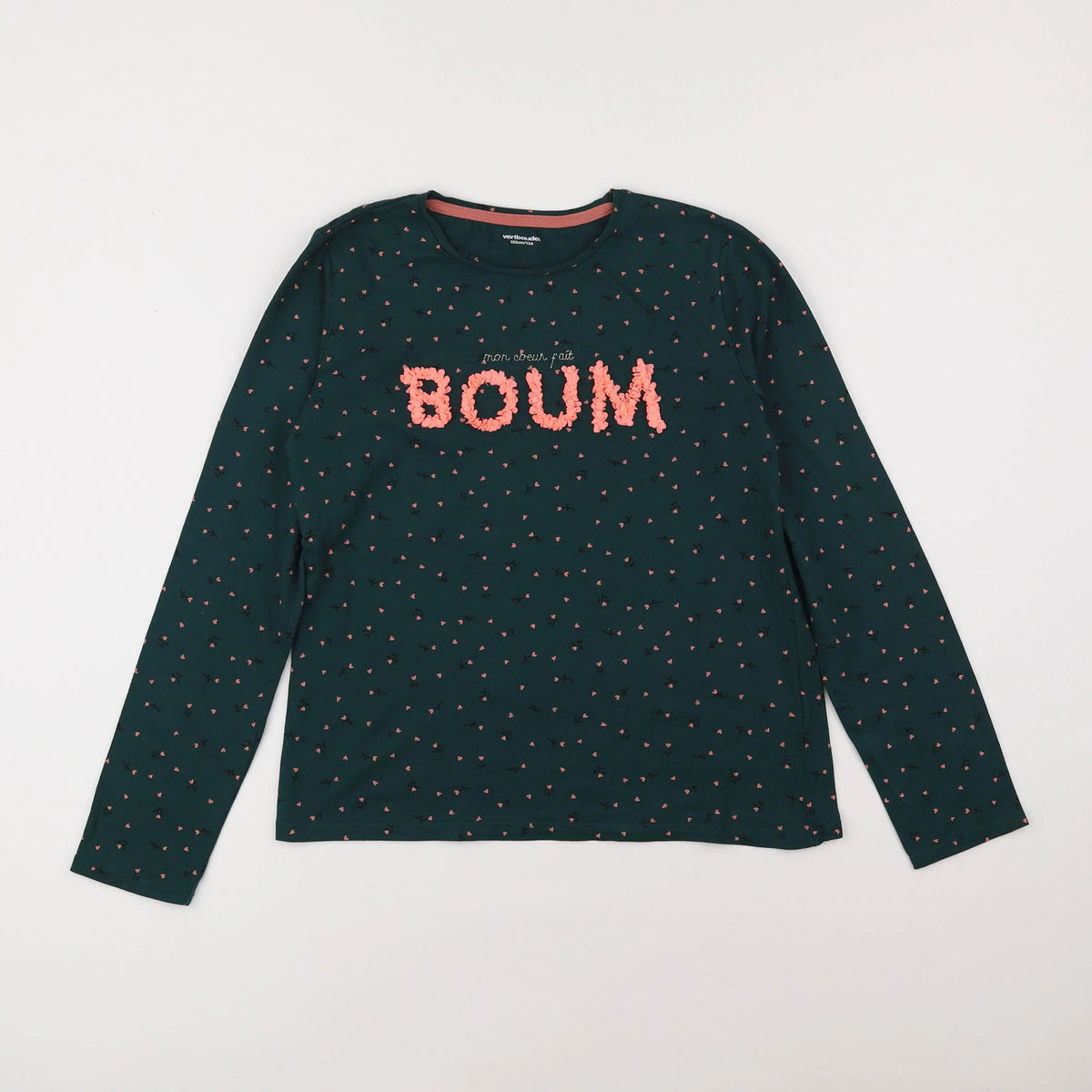 Vertbaudet - tee-shirt vert, rose - 12 ans