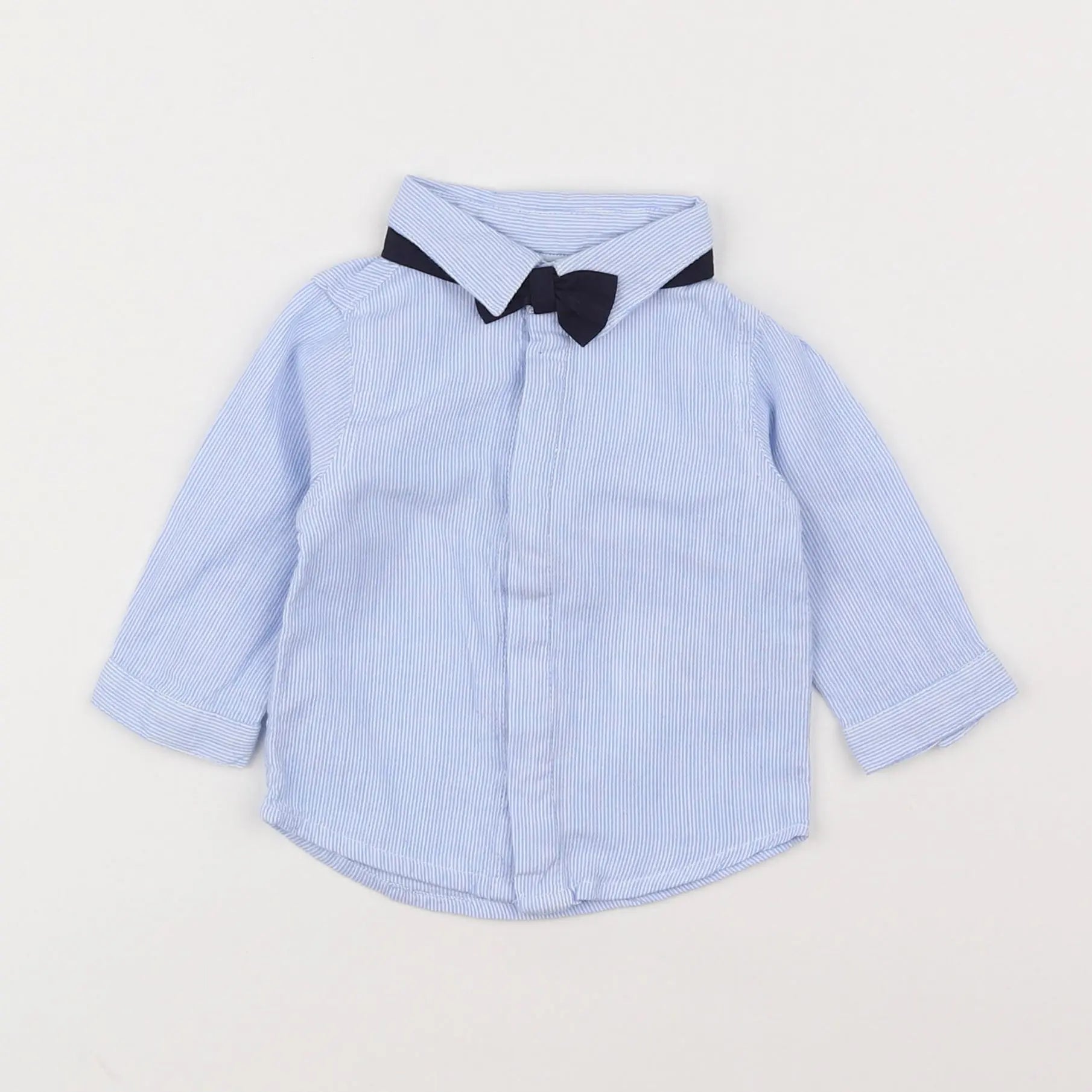 Vertbaudet - chemise bleu, blanc - 3 mois