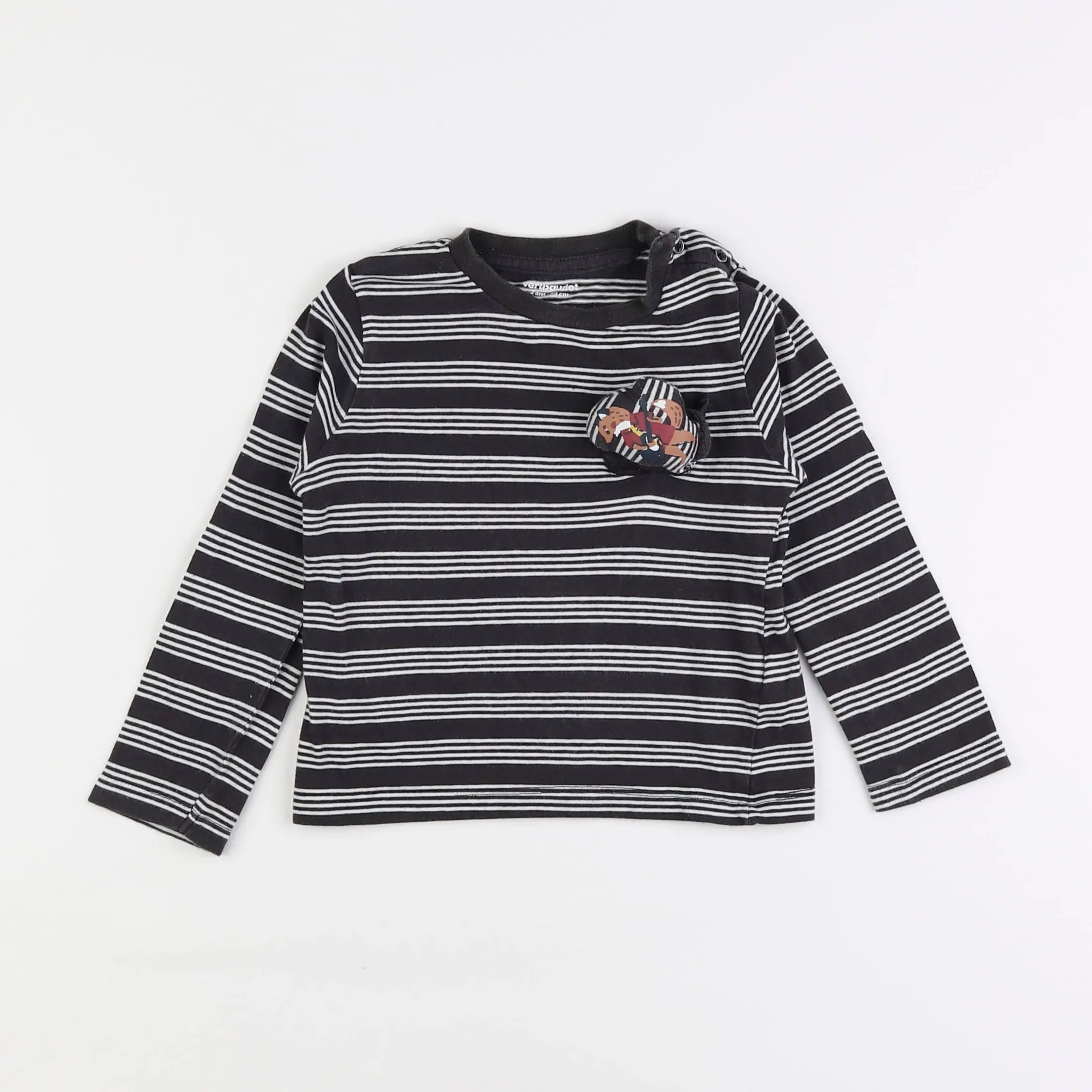 Vertbaudet - tee-shirt noir - 2 ans