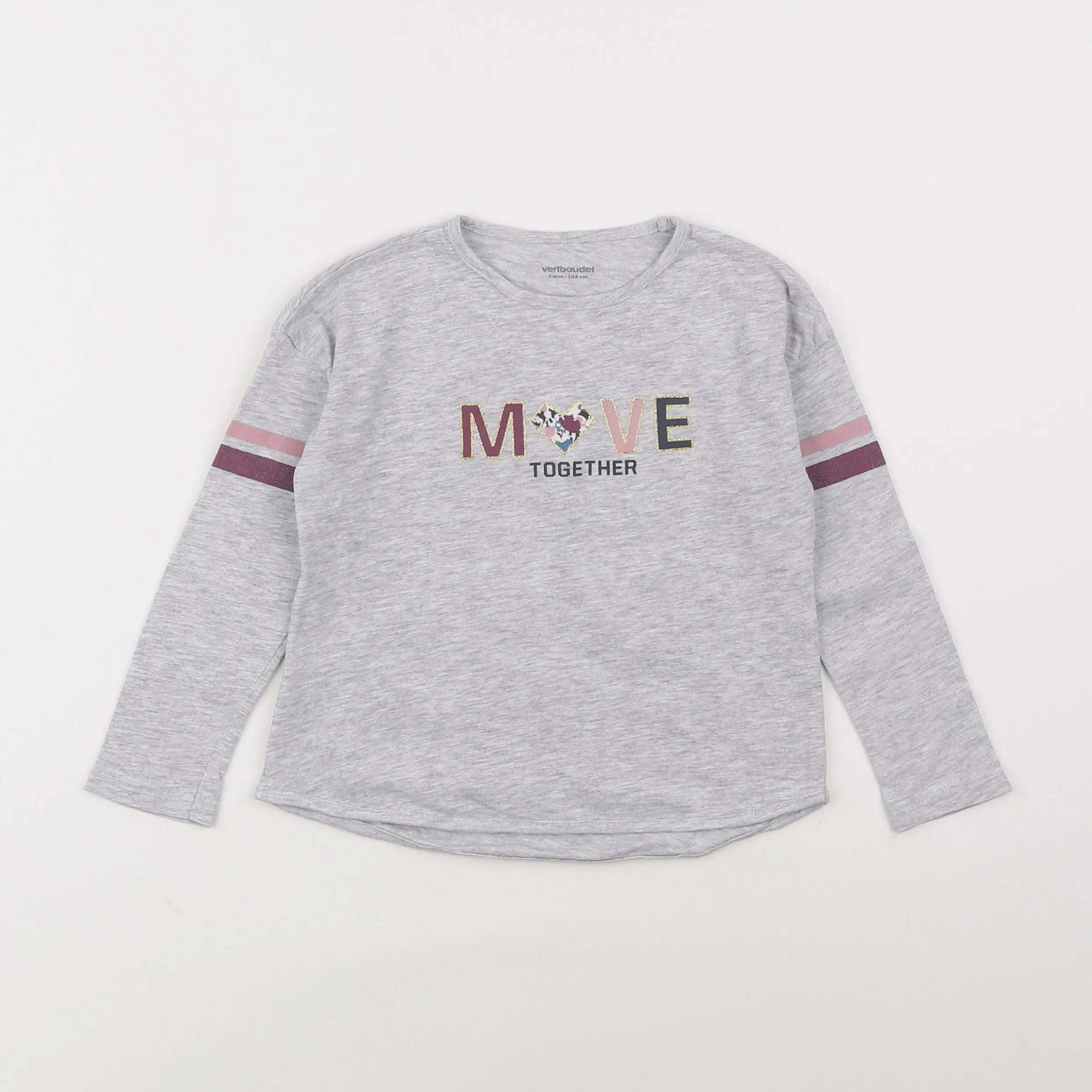 Vertbaudet - tee-shirt gris - 4 ans