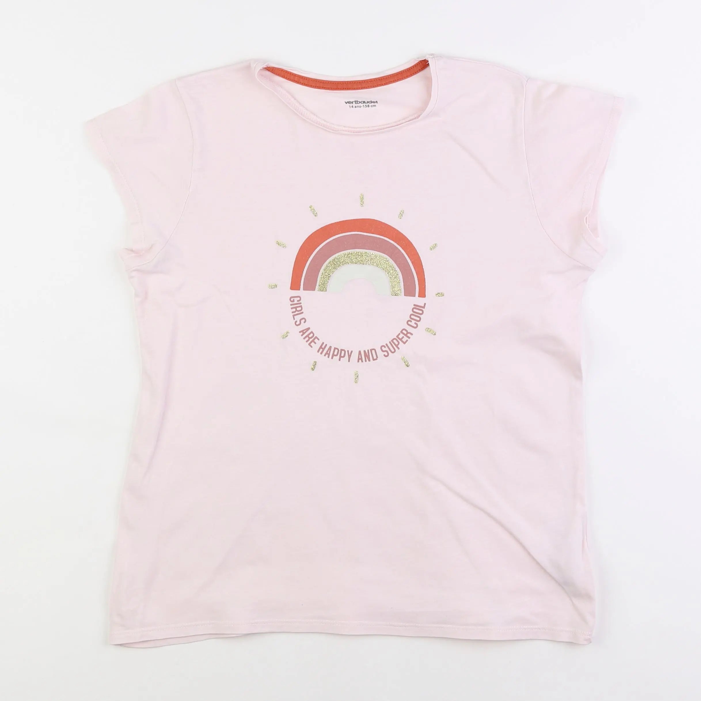 Vertbaudet - tee-shirt rose - 14 ans