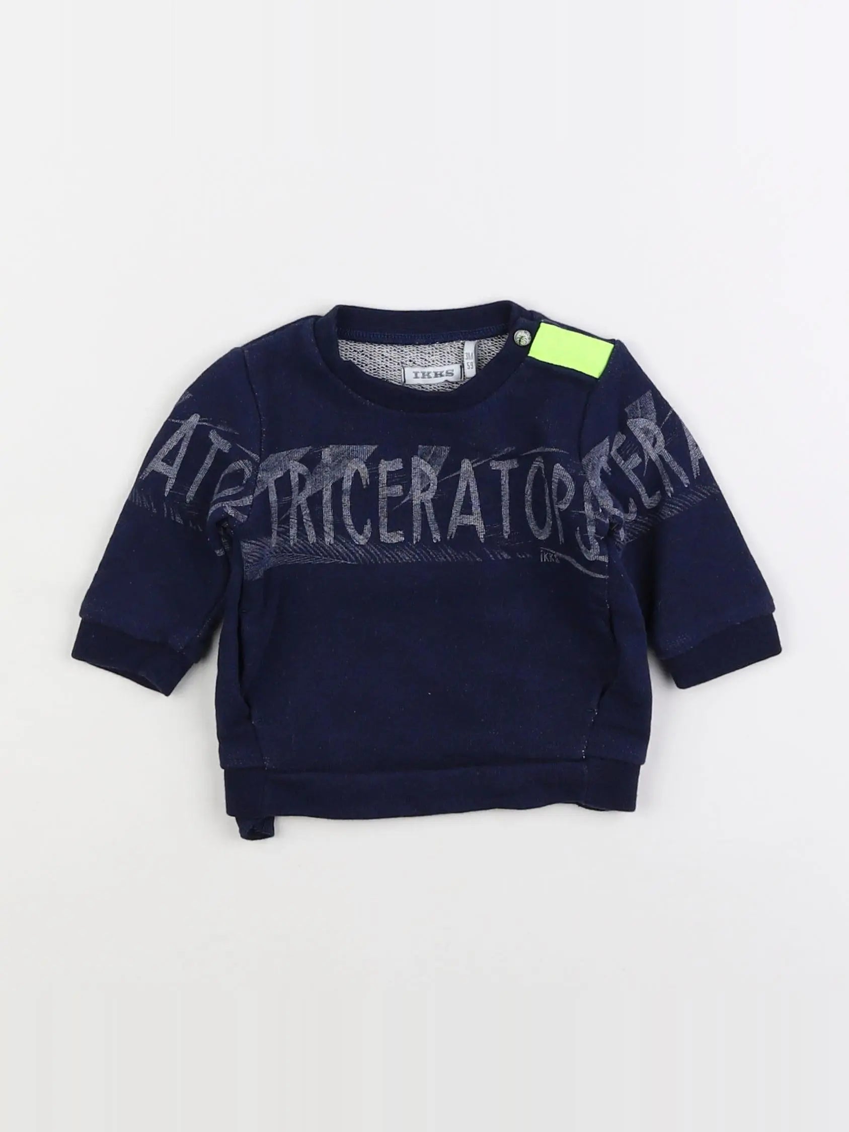 IKKS - sweat bleu - 3 mois