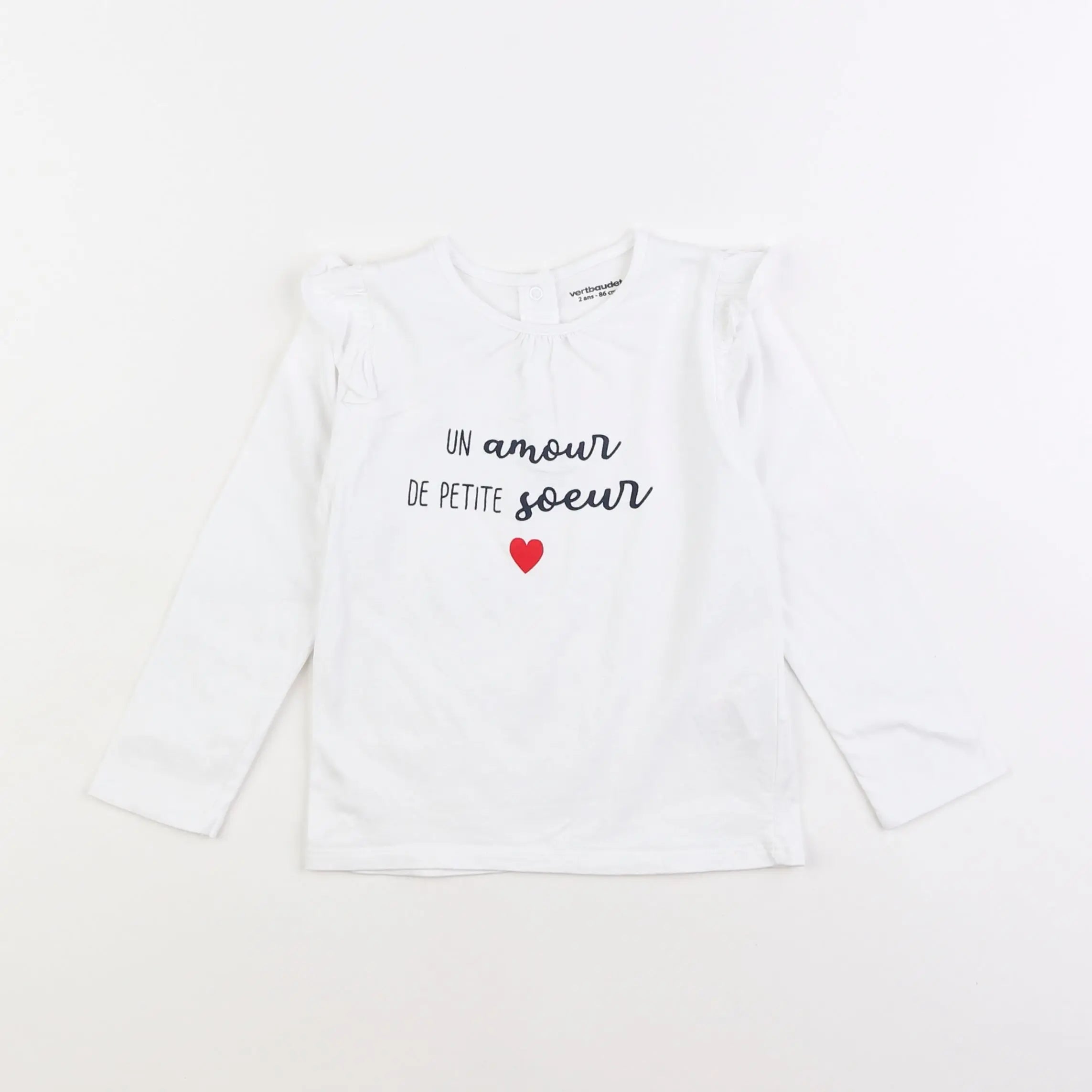 Vertbaudet - tee-shirt blanc - 2 ans