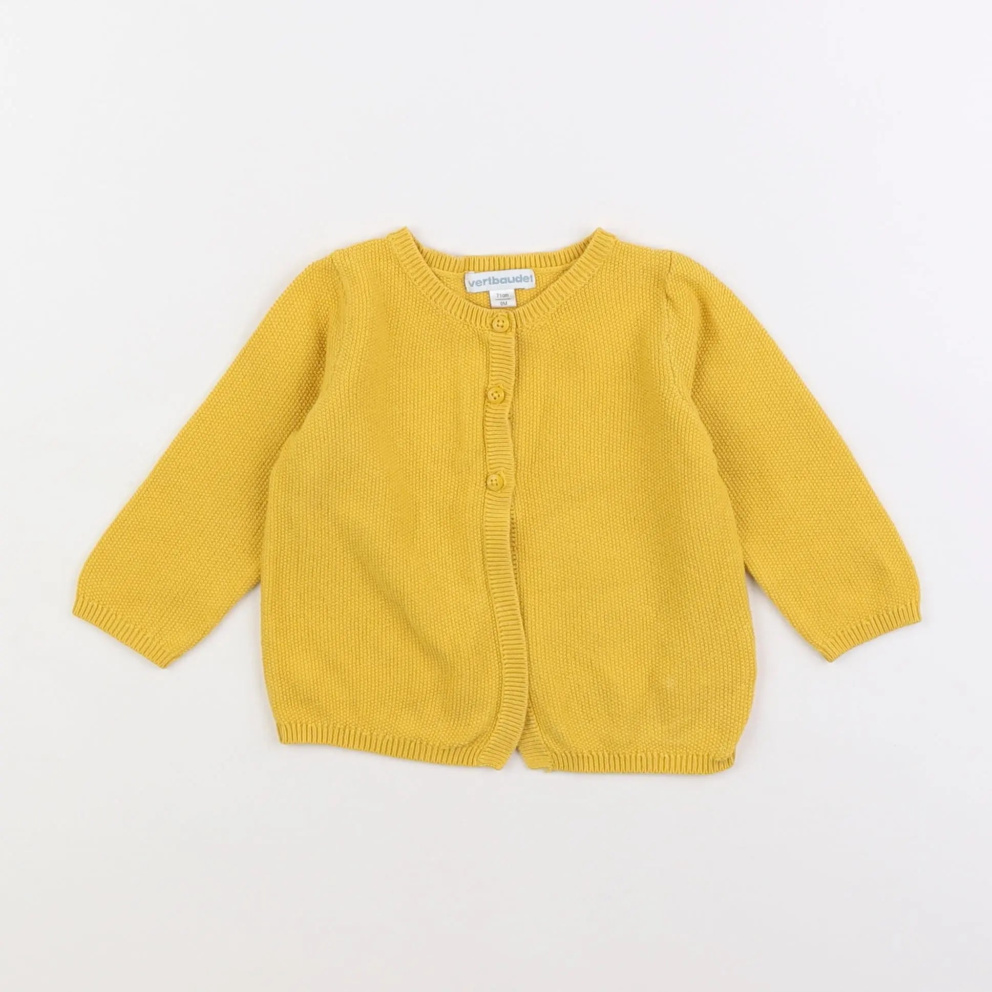 Vertbaudet - gilet jaune - 9 mois