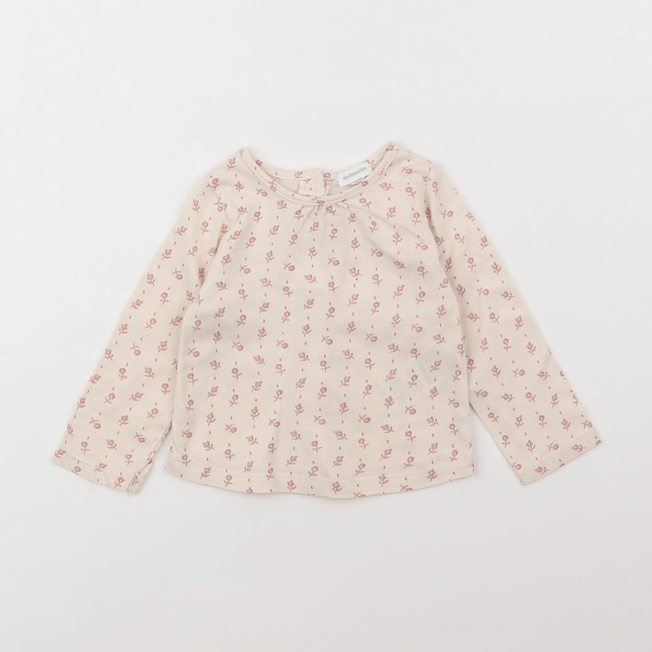 Vertbaudet - tee-shirt beige - 6 mois